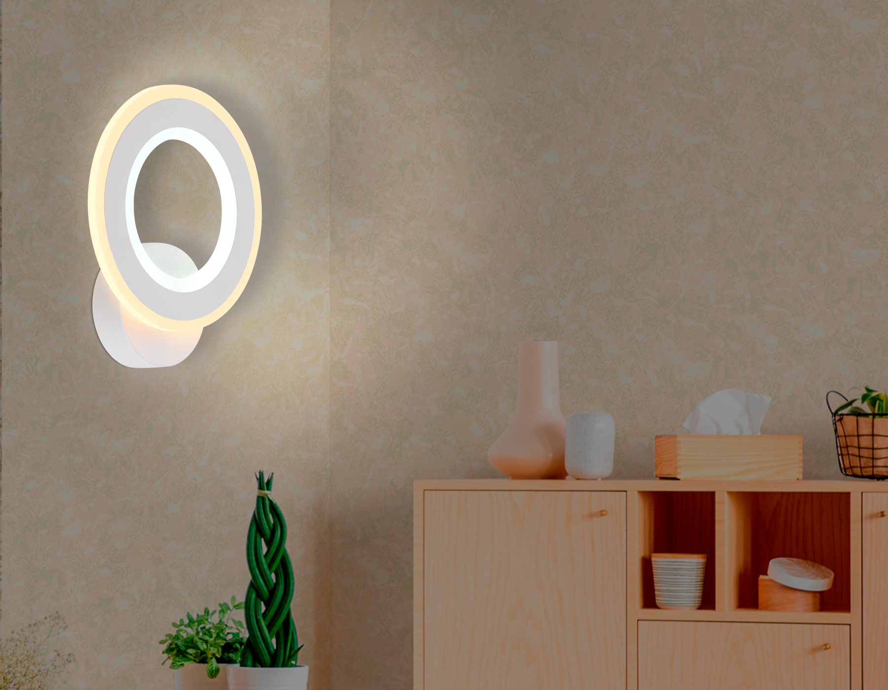 Настенный светодиодный светильник Ambrella FA8812 WH белый 11W 190*220*50