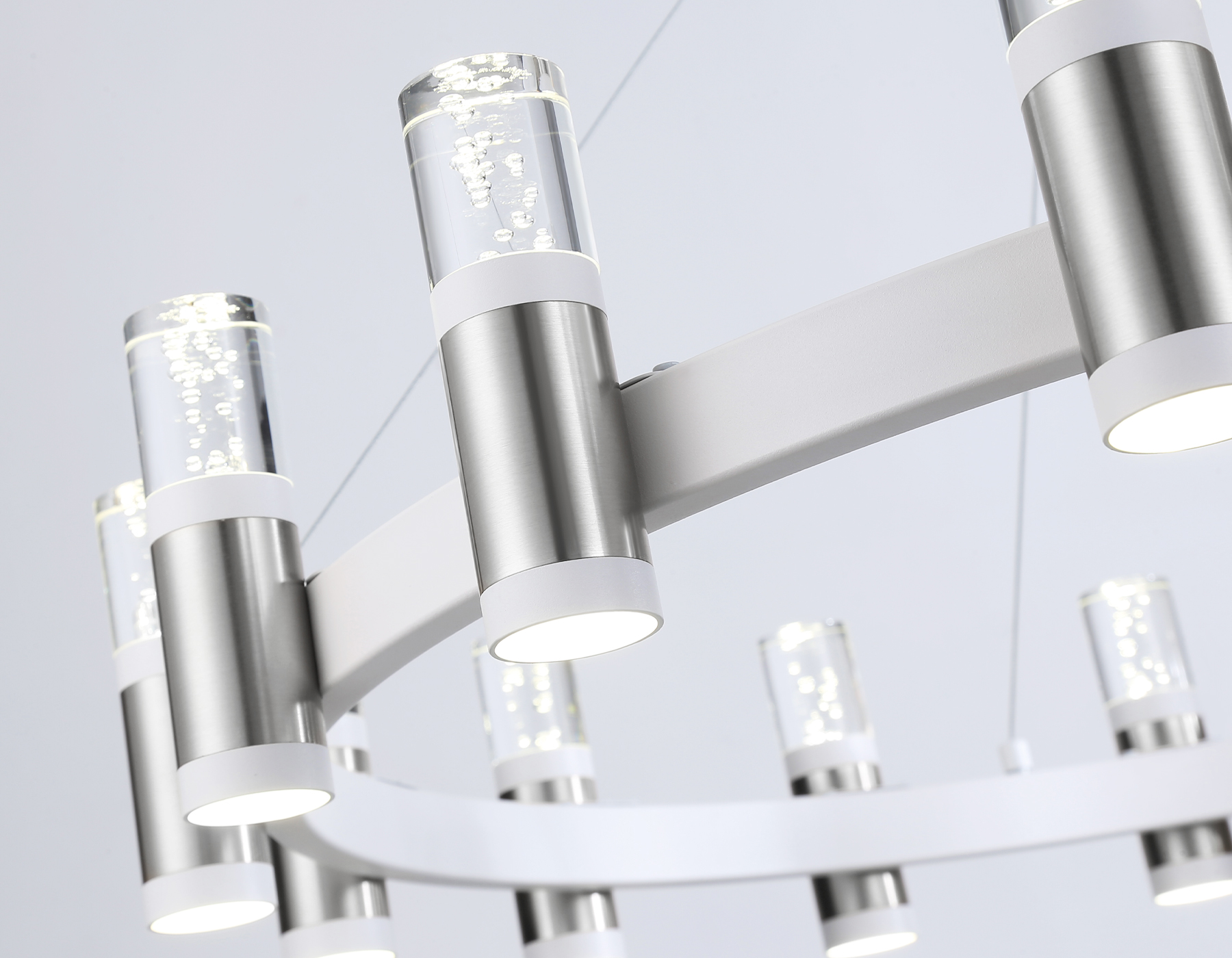 Подвесной светильник Ambrella FL6208 WH/CH белый/хром 96W 4200K D800*1200 (Без ПДУ)