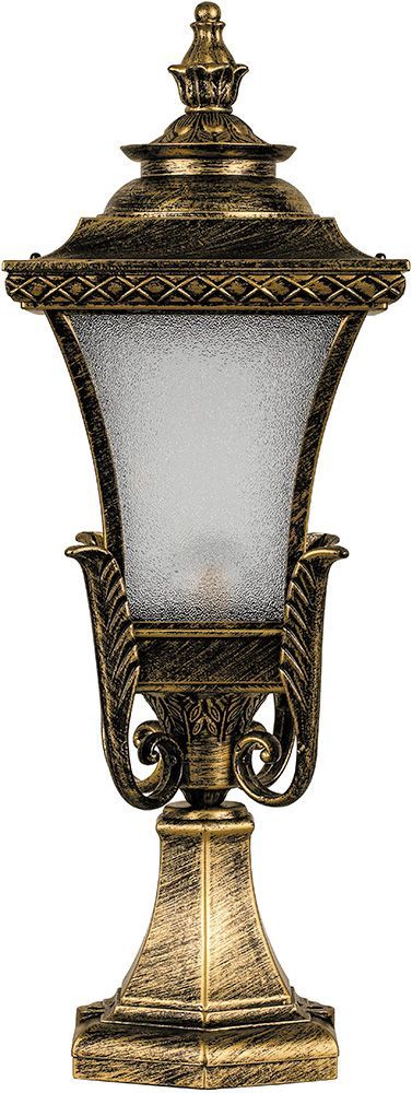 Светильник садово-парковый Feron PL4023 четырехгранный на постамент 60W E27 230V, черное золото
