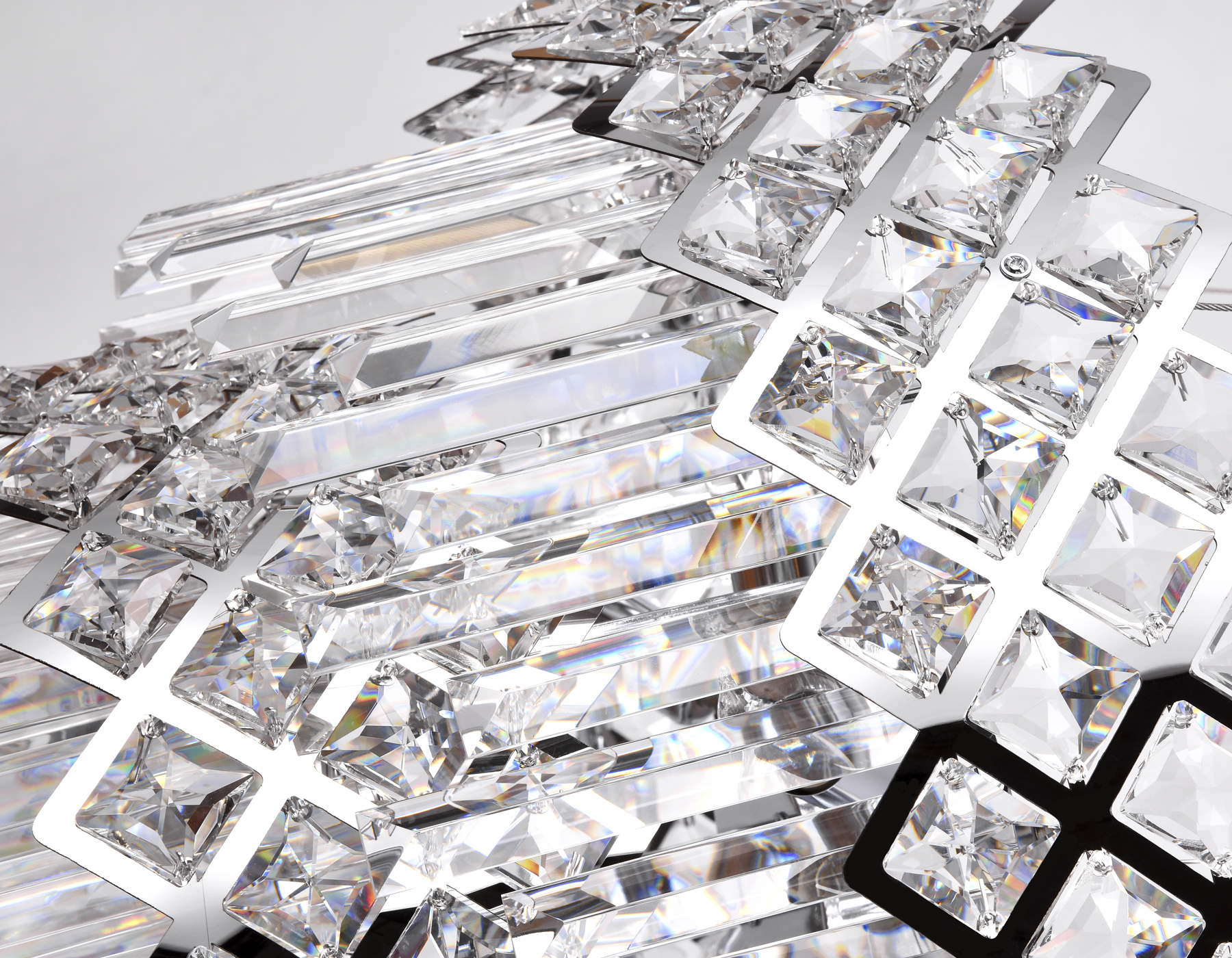 Подвесная люстра с хрусталем Ambrella TR5273/8 CH/CL хром/прозрачный E14/8 max 40W D520*880