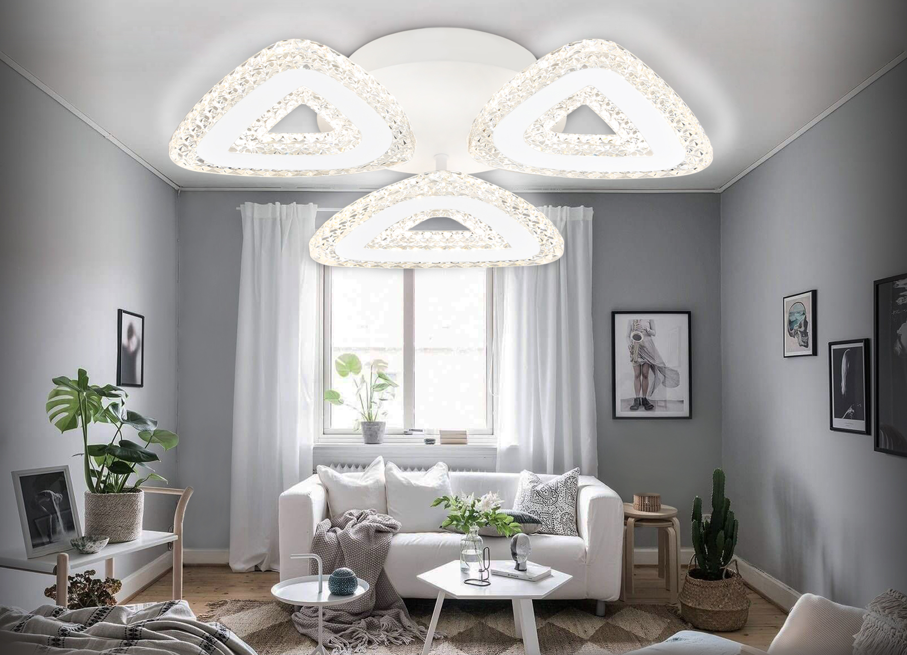 Потолочный LED светильник FA4018/3 WH белый 62W 3000K+6400K/4200K/6400K+3000K D420*85 (ПДУ ИК)