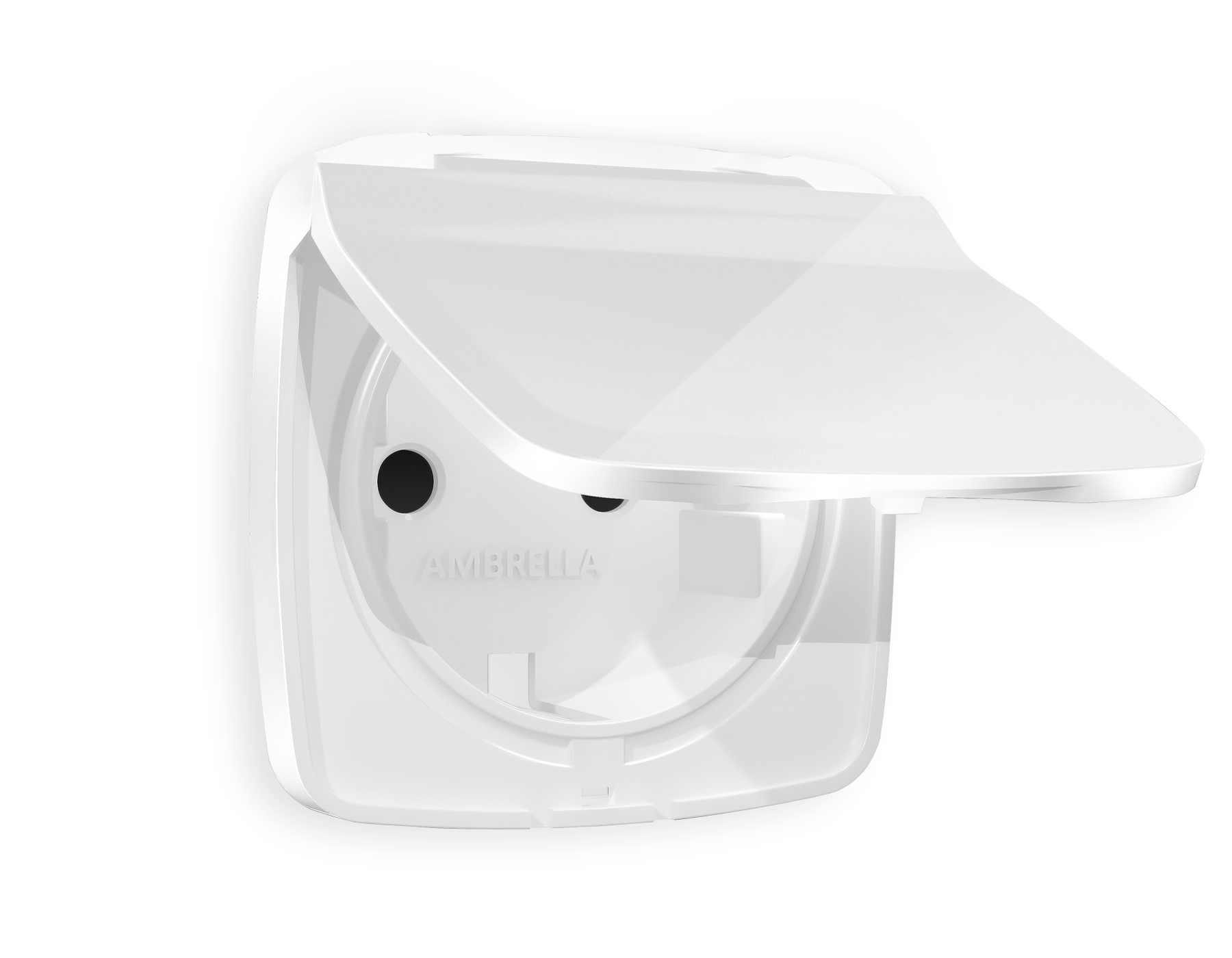 OP1080 Лицевая панель OMEGA (Белый глянец) для электрической розетки с/з со шторками и крышкой IP44 QUANT