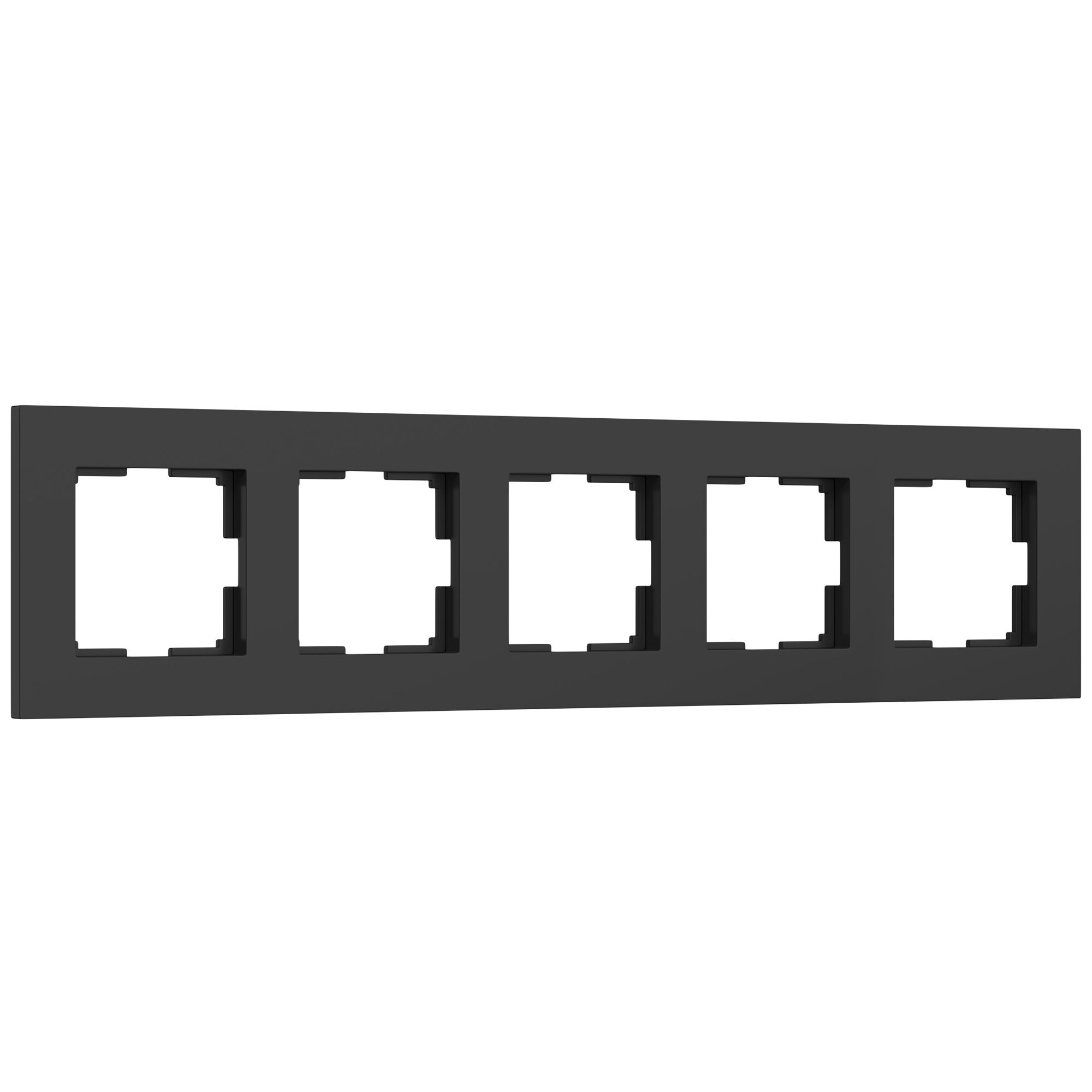 Рамка на 5 постов Slab (черный софт) W0052908