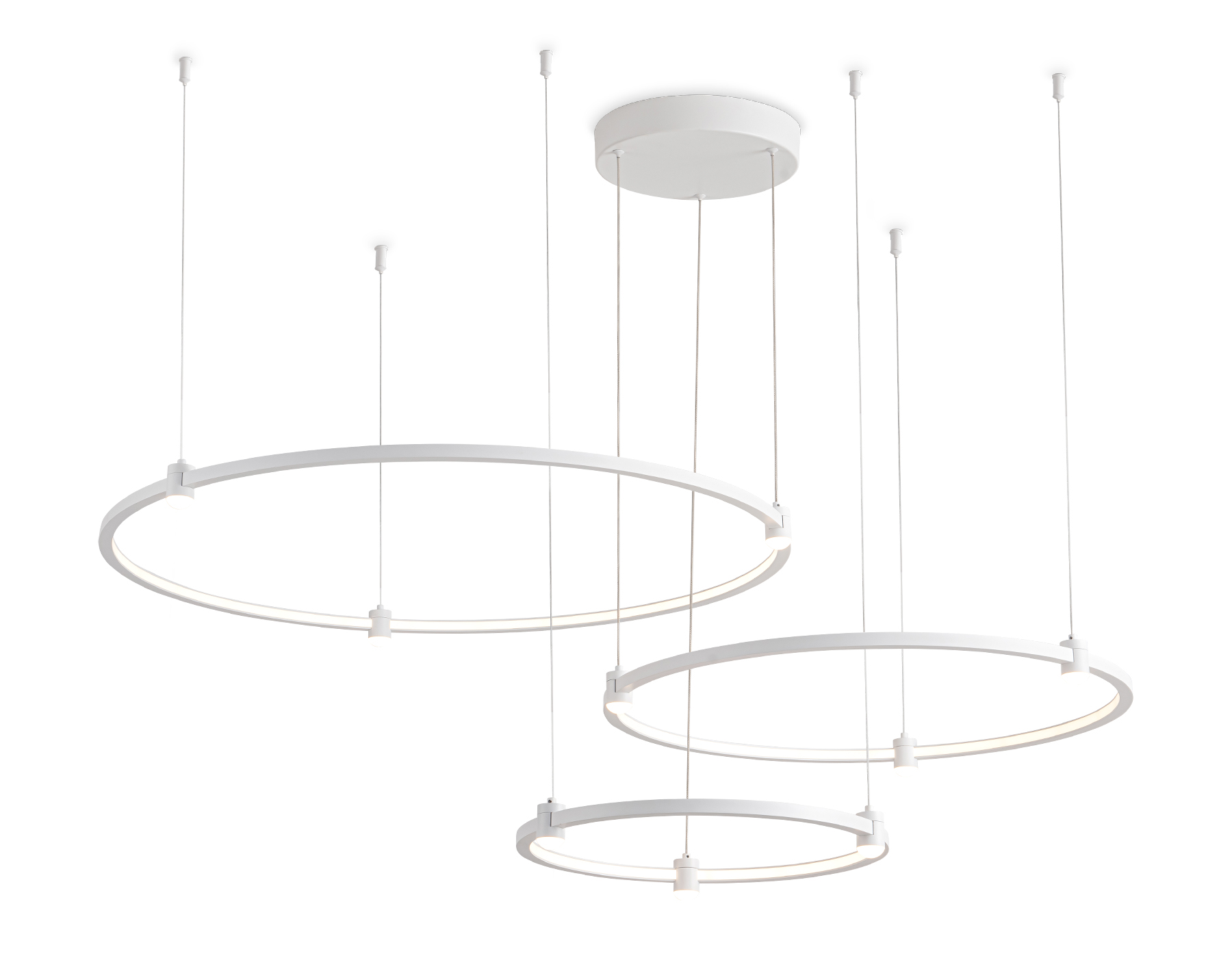 Подвесной LED светильник FL5533/3+9 WH белый 90W 3000K/4200K/6400K D800/600/400*1300 (без ПДУ)