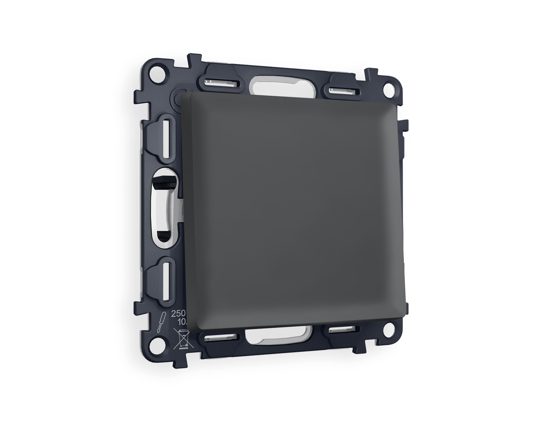 MA901030 Комплект механизма 1-кл перекрестного выключателя ALFA Графит мягкое касание QUANT (AP9010, VM112)