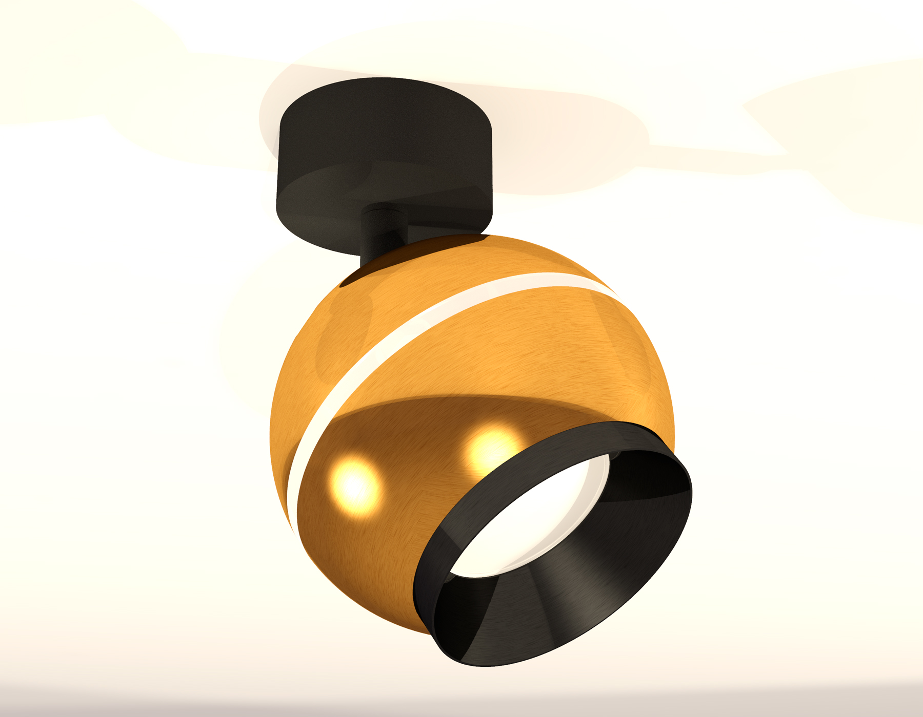 Спот поворотный XM1105001 PYG/SBK/PBK золото желтое полированное/черный песок/черный полированный MR16 GU5.3 LED 3W