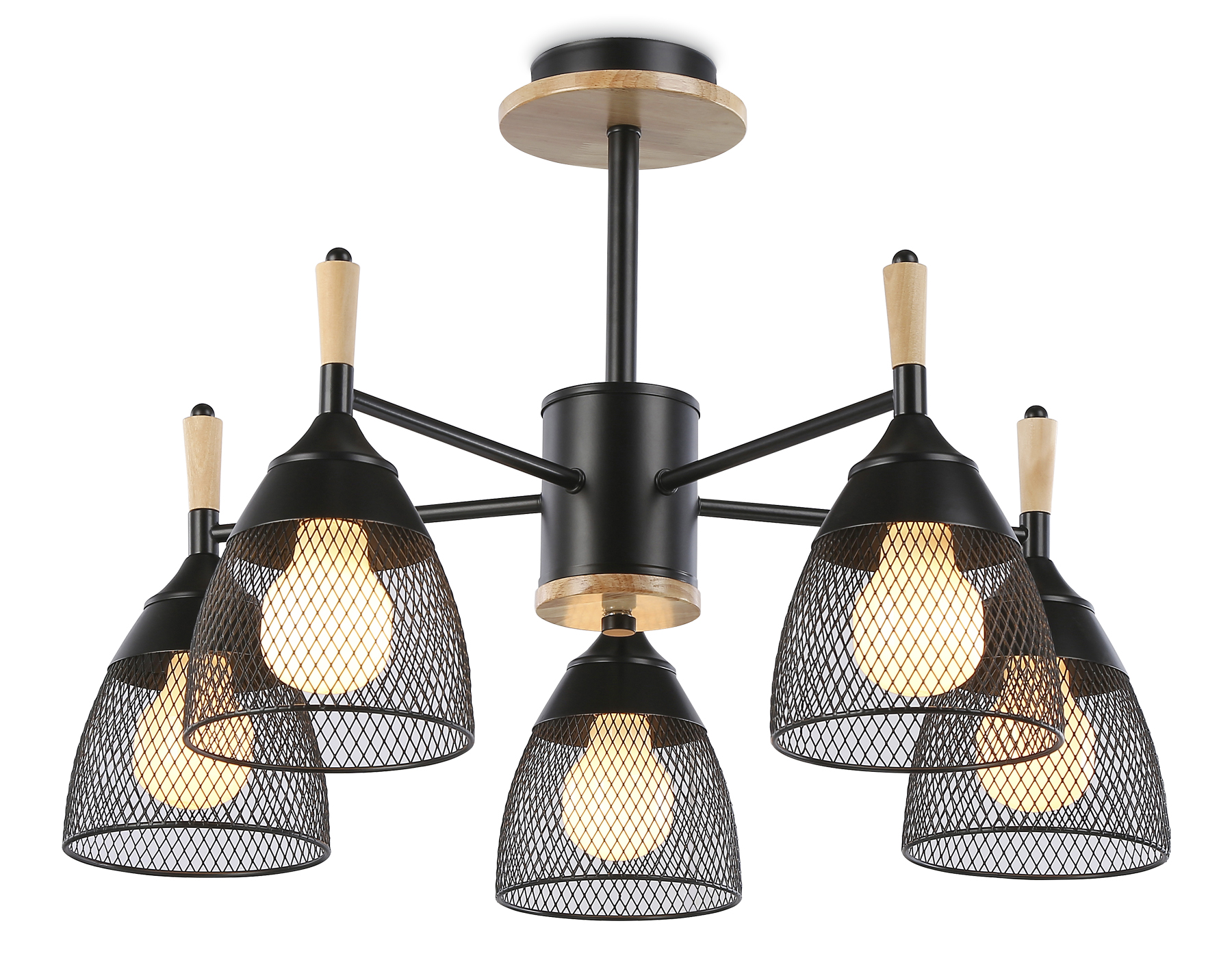 Подвесная люстра TR8015/5 BK черный E27*5 max 40W D600*385 Подвесная люстра TR8015/5 BK черный E27*5 max 40W D600*385