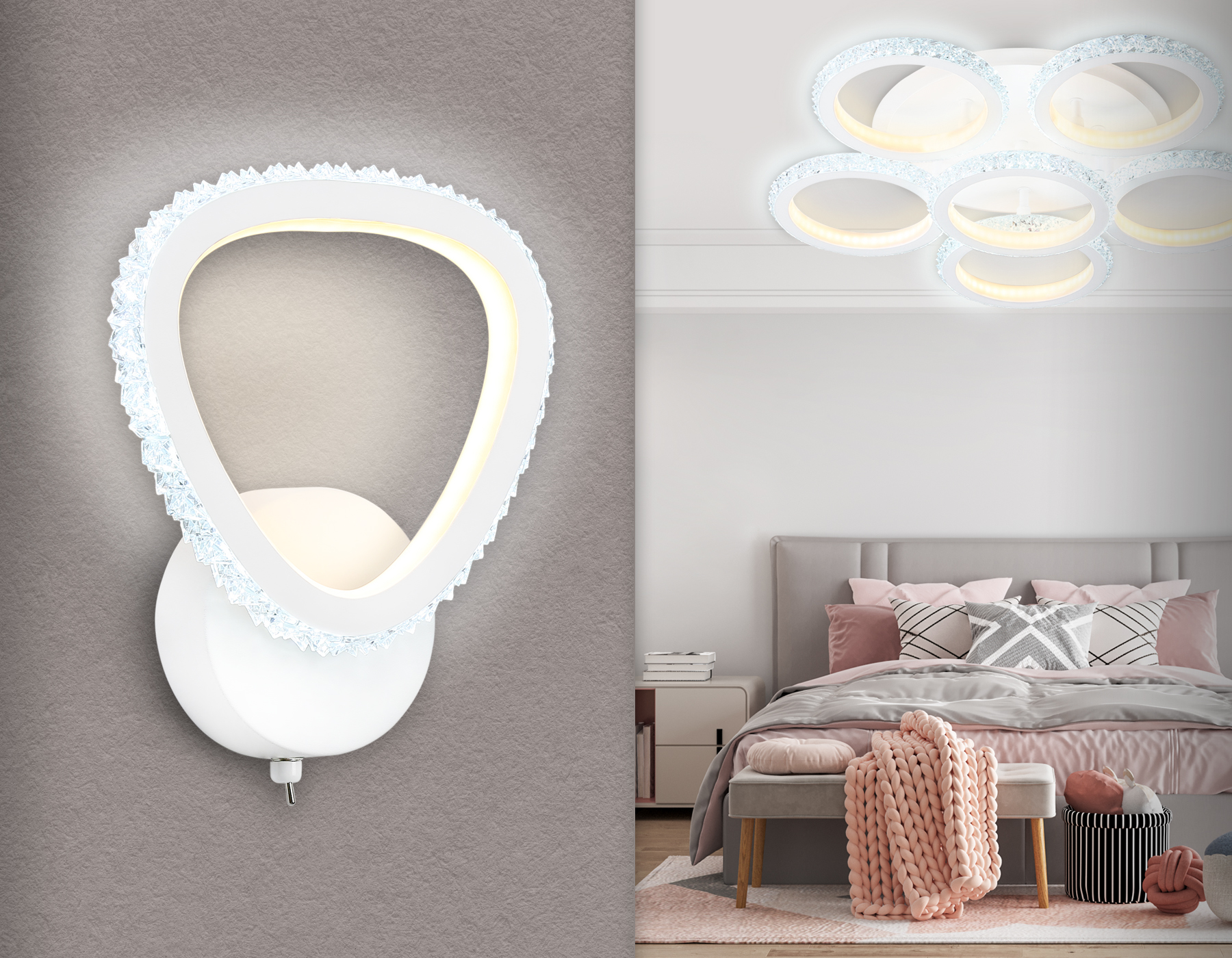 Настенный LED светильник FA9557 WH белый 20W 6400K/3000K 220*250*70 Настенный LED светильник FA9557 WH белый 20W 6400K/3000K 220*250*70