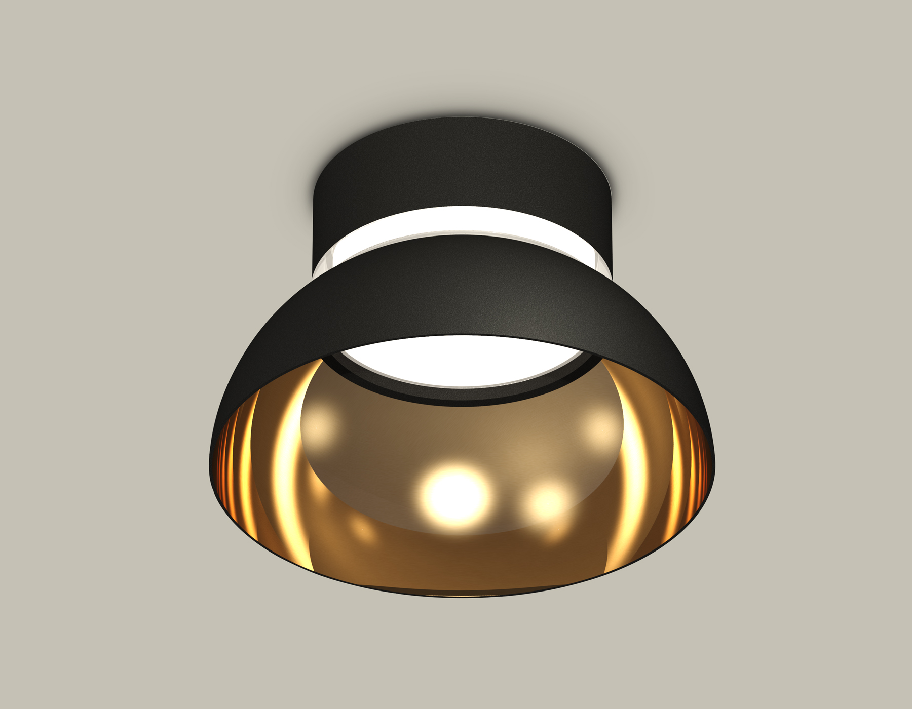 Накладной спот Ambrella XS8102036 SBK/PYG/CL черный песок/золото желтое полированное/прозрачный GX53 (C8102, N8145)