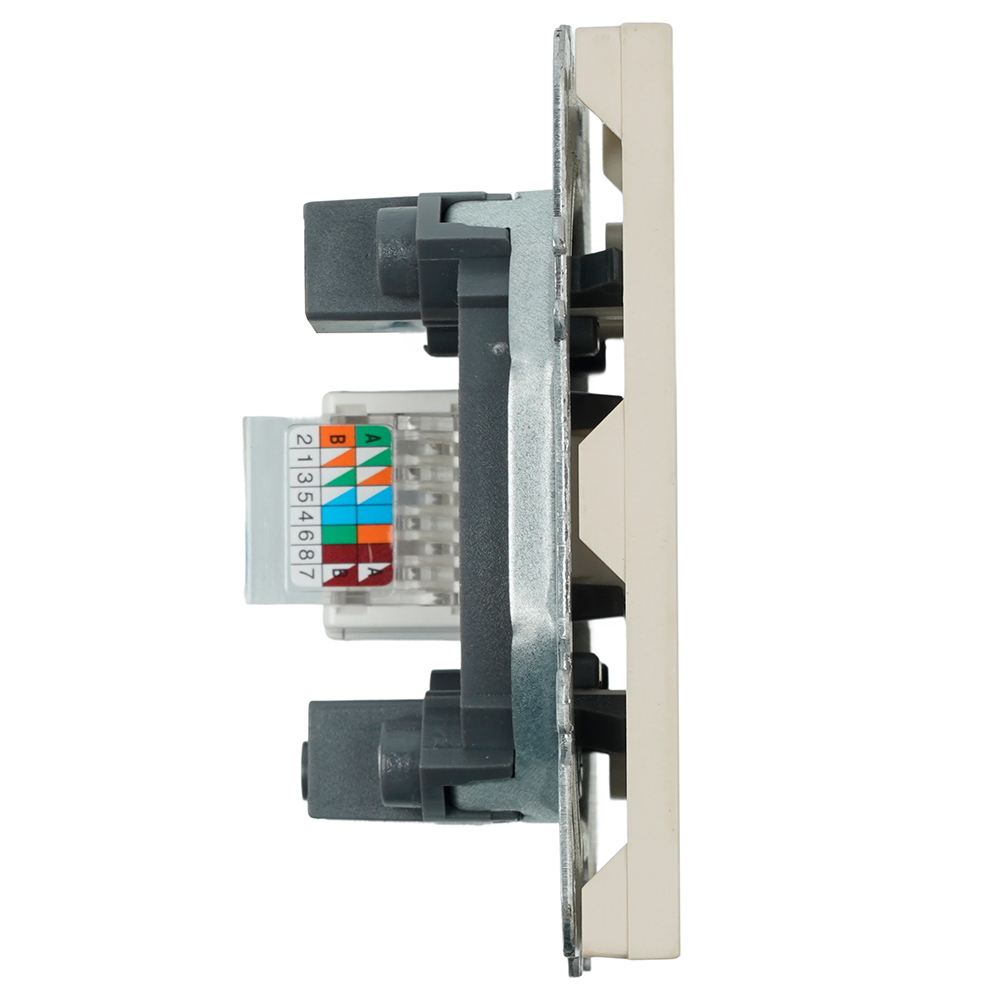 Розетка компьютерная 1-местная RJ-45 (механизм), серия Эмили, RST00-5117-08, кашемир, soft touch