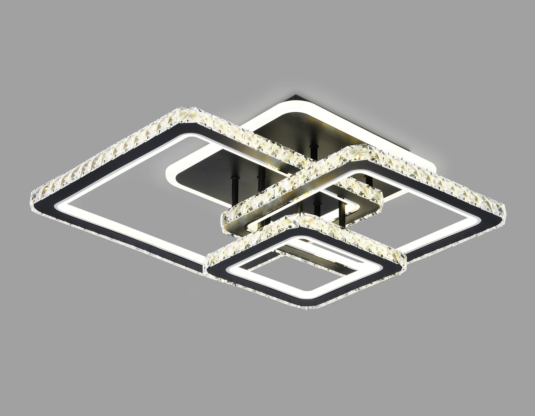 Потолочный светильник Ambrella FA1733/3 BK/CH черный/хром 145W 3000K/4200K/6400K 670*510*150 (ПДУ РАДИО 2.4G)