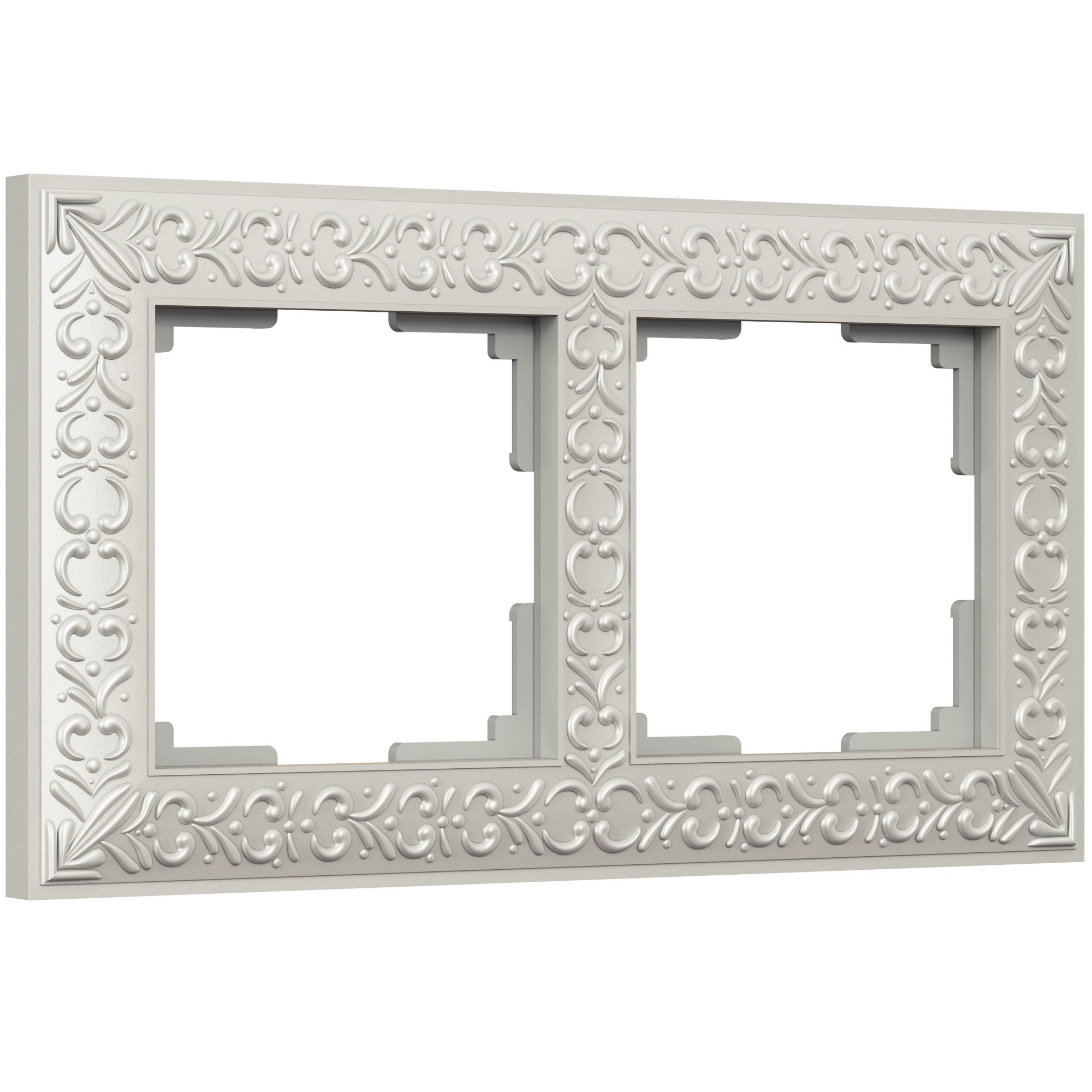 Рамка на 2 поста Werlel Antik (жемчужный) WL07-Frame-02