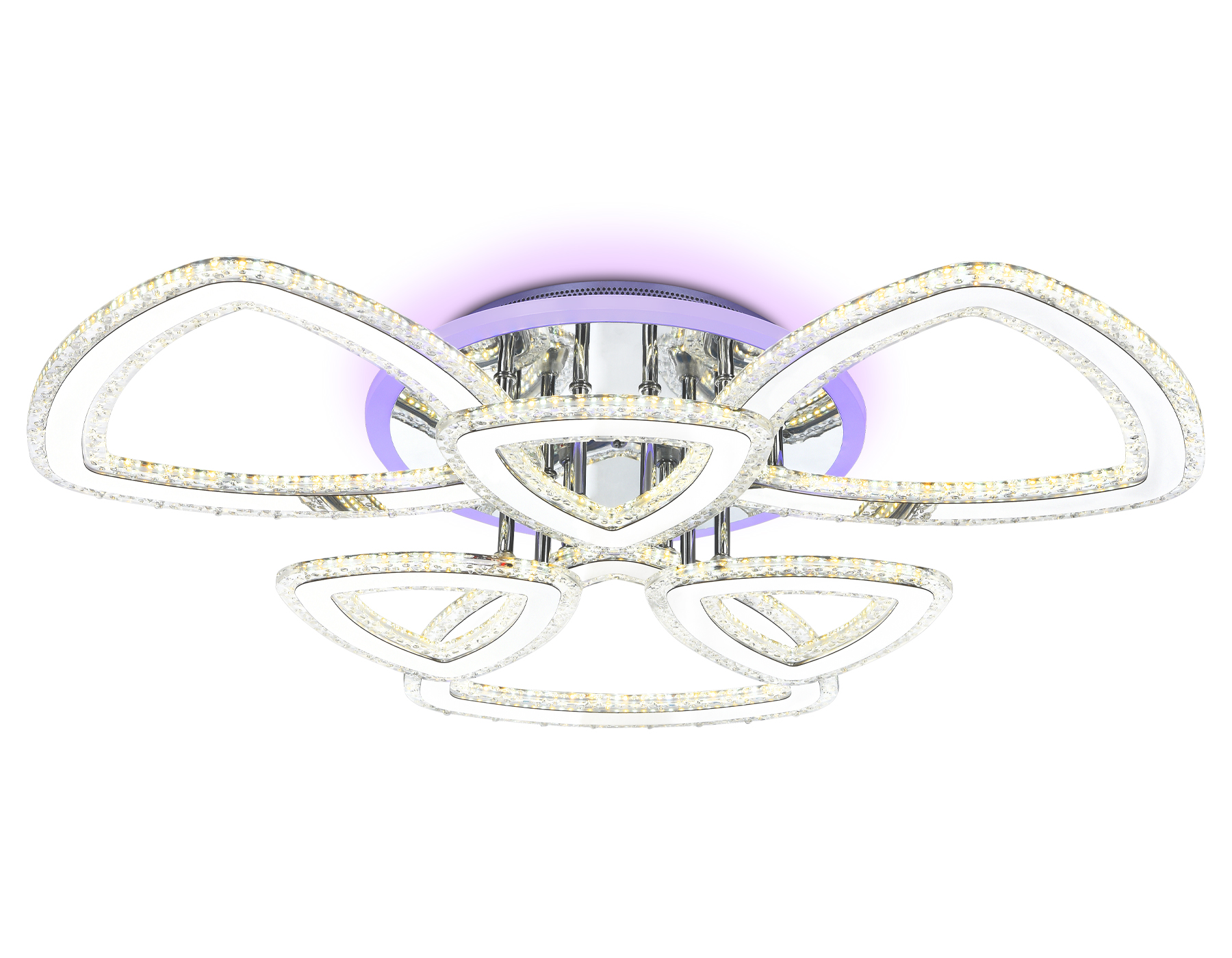 Потолочный LED светильник FA8861/3+3 CH хром 153W 3000K+6400K/3000K/6400K/4200K+4200K 670*610*130 (ПДУ РАДИО 2.4G)