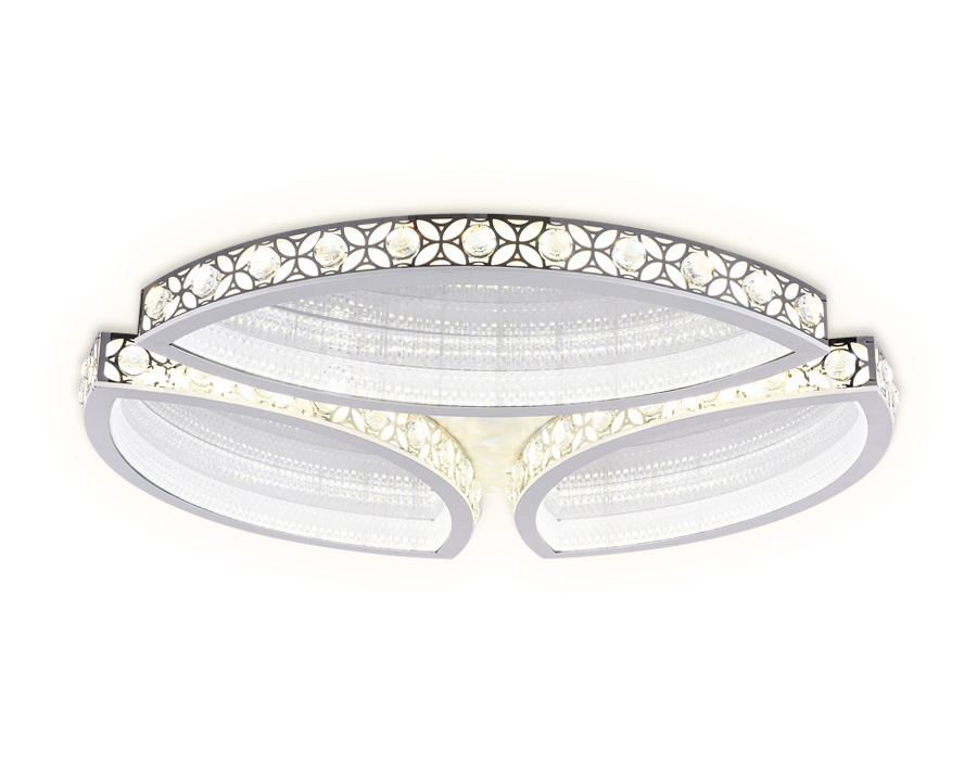 Потолочный светодиодный светильник  Ambrella с пультом FA9443 WH/CH белый/хром 218W