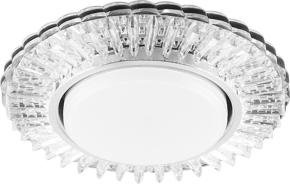 Светильник встраиваемый с белой LED подсветкой Feron CD4025 потолочный GX53 без лампы прозрачный Светильник встраиваемый с белой LED подсветкой Feron CD4025 потолочный GX53 без лампы прозрачный