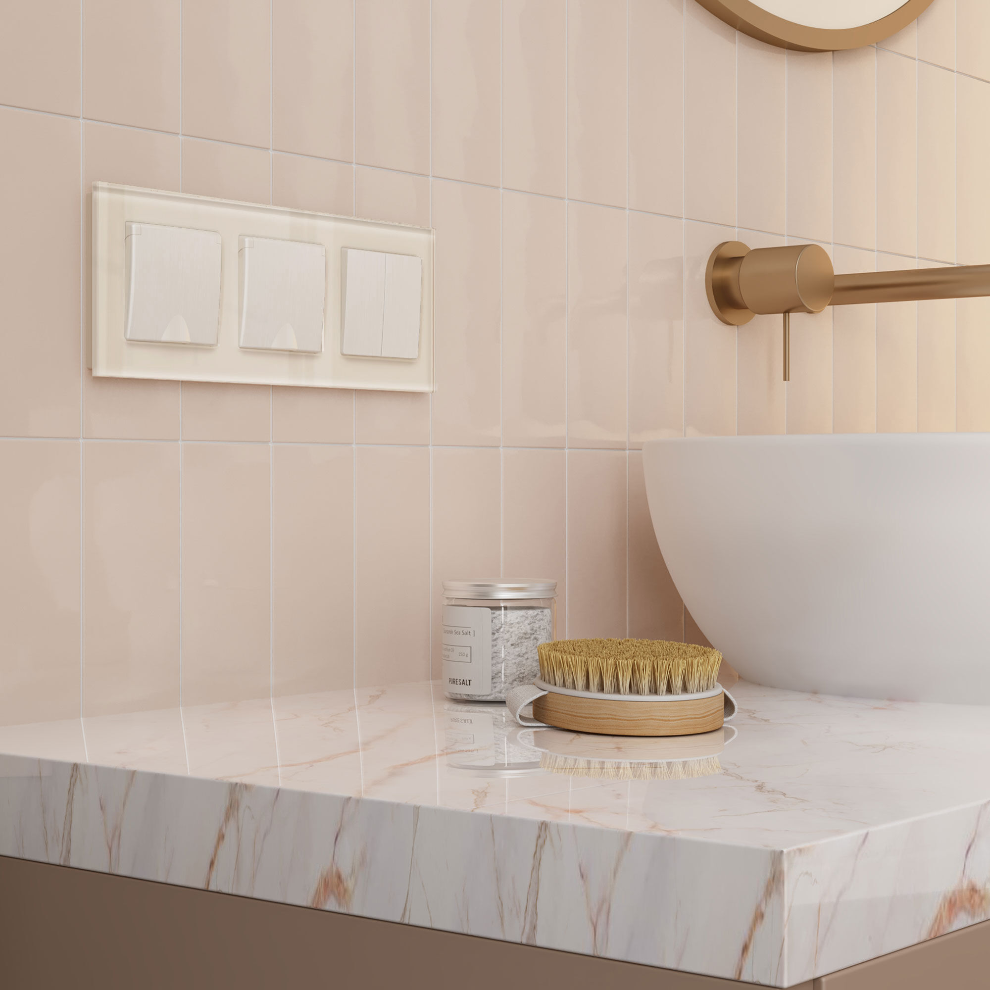 Рамка на 3 поста Favorit Werkel (молочный, стекло) W0031141