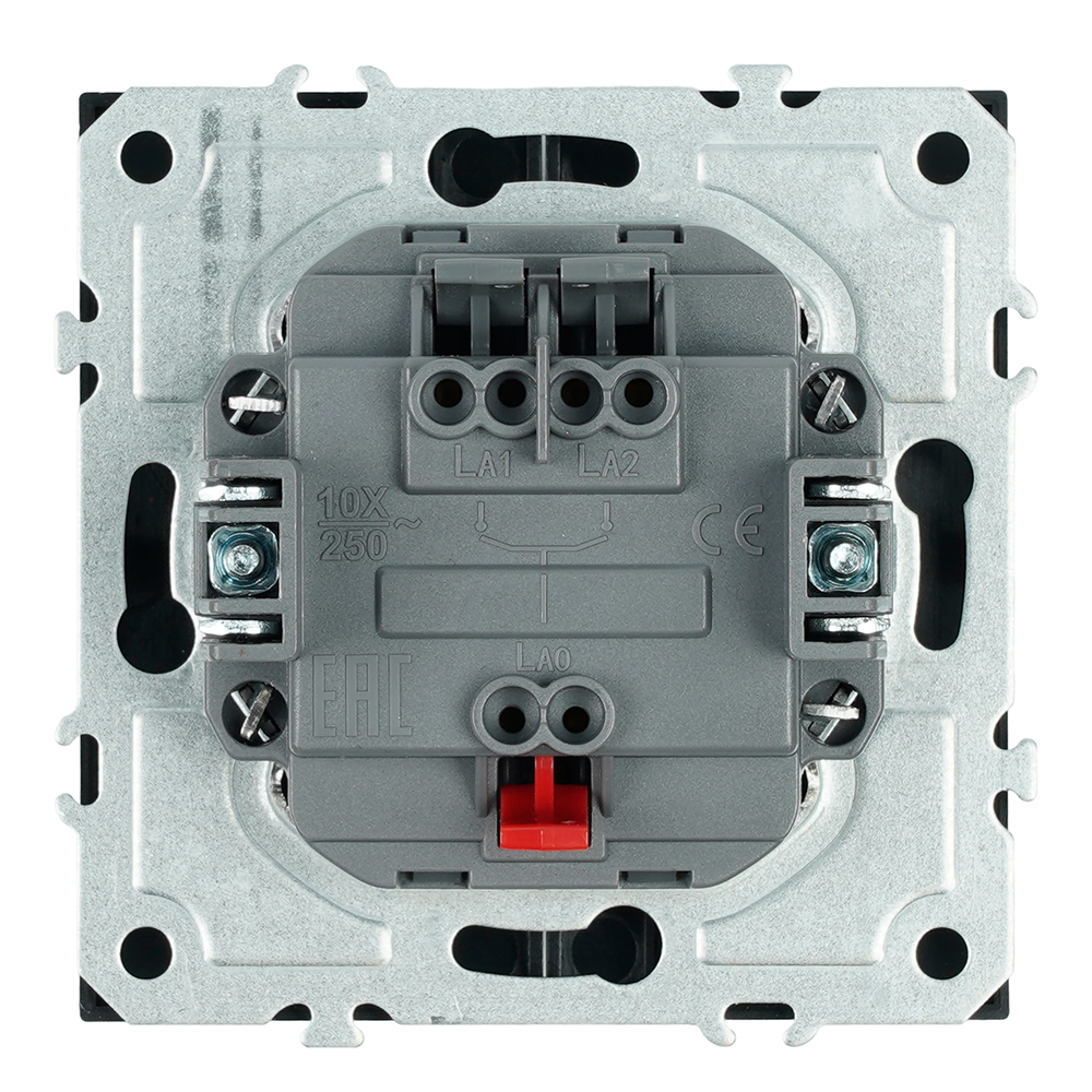 Выключатель 2-клавишный (механизм), СЗК, STEKKER, 250В, 10А, серия Эмили, RSW10-5104-05ZK, черный уголь, soft touch