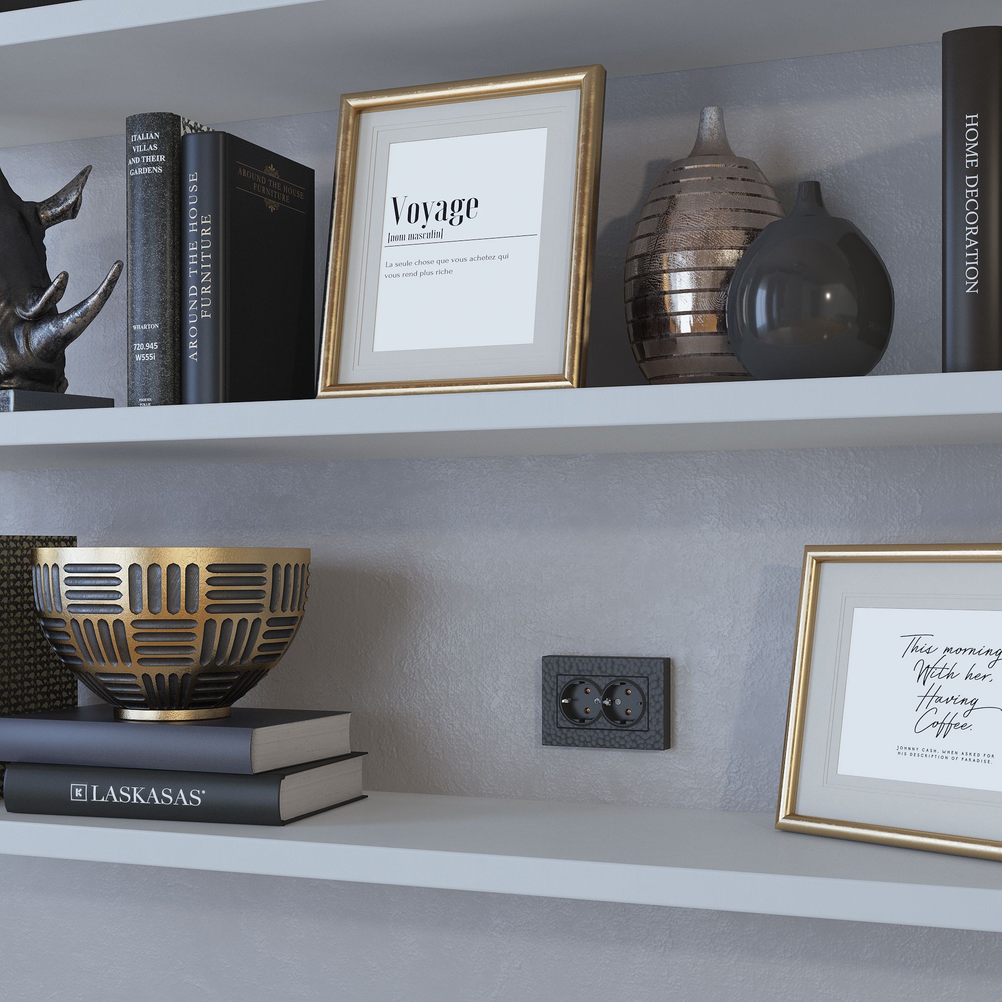 Рамка для двойной розетки Werkel Hammer (черный) / W0082408 / a052535