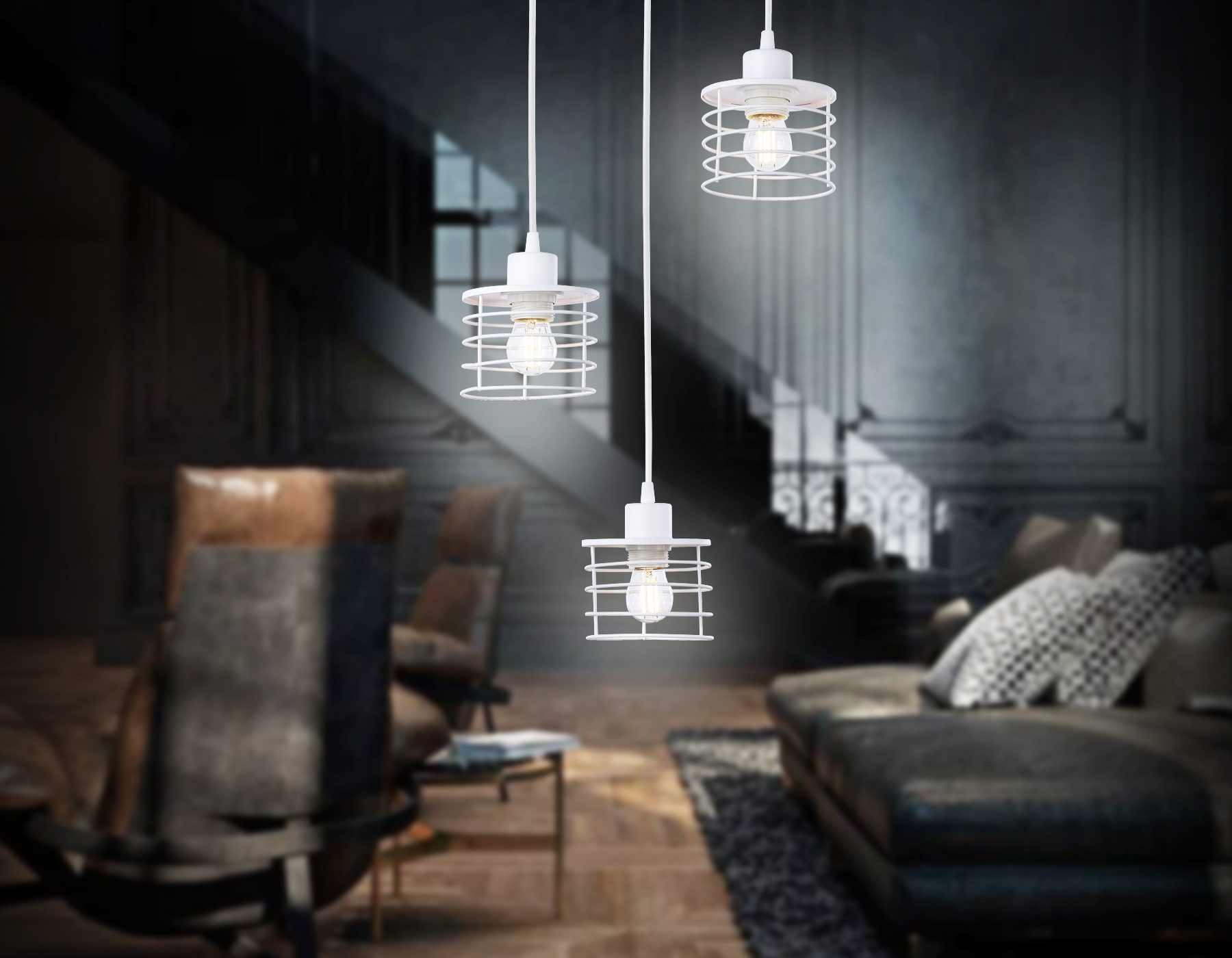 Подвесной светильник TR8078/3 WH белый E27*3 max 40W D372*1170