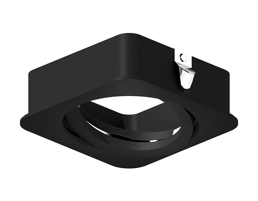 Насадка передняя поворотная для корпуса светильника Ambrella N7711 SBK черный песок 70*70*H25mm Out2mm MR16