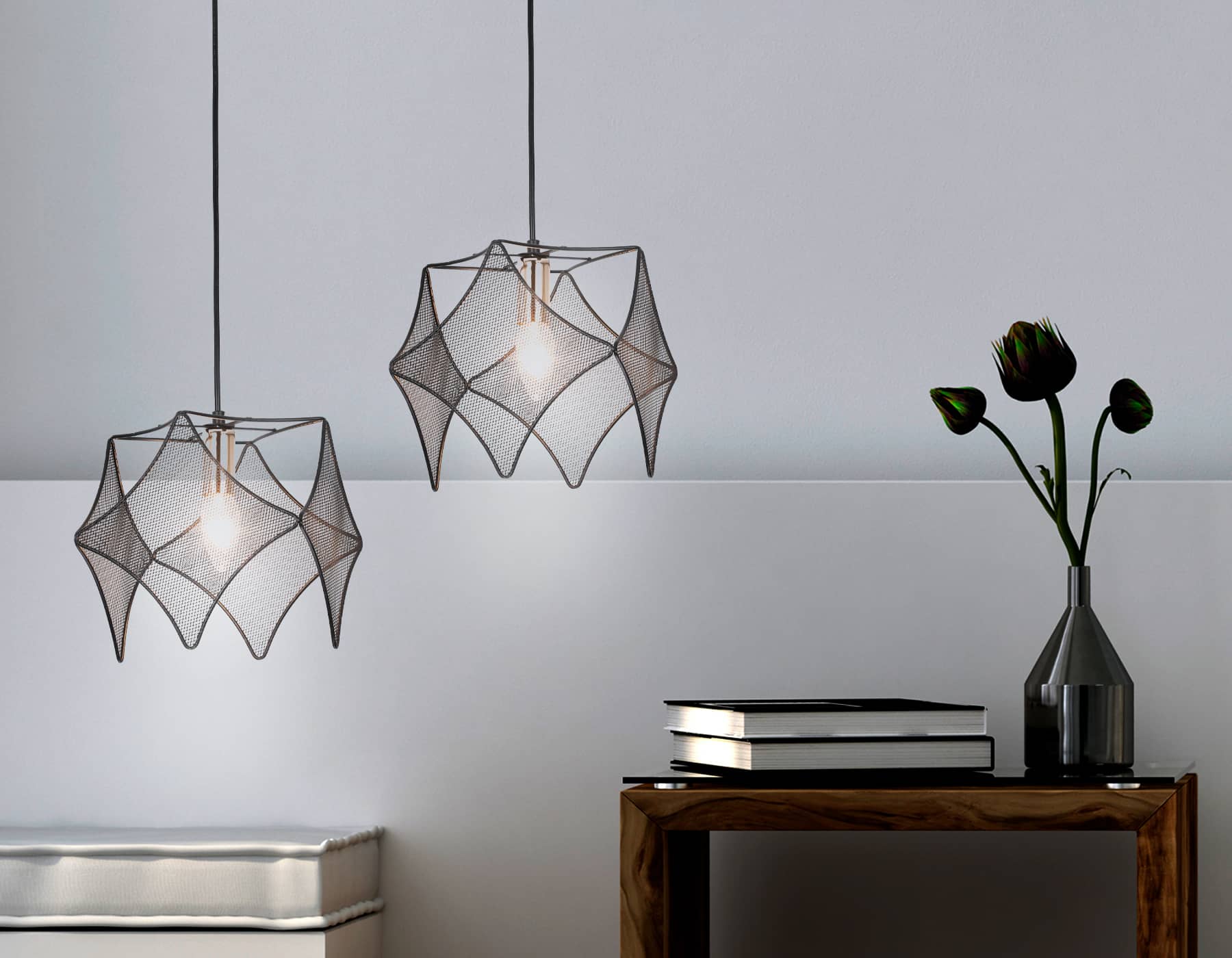 Подвесной светильник TR8421 BK/GD черный/золото E14 max 40W D285*1000