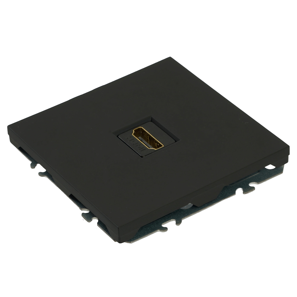 Розетка HDMI 2.0 Type A (механизм), серия Эмили, STEKKER, RST00-5118-05, черный уголь, soft touch