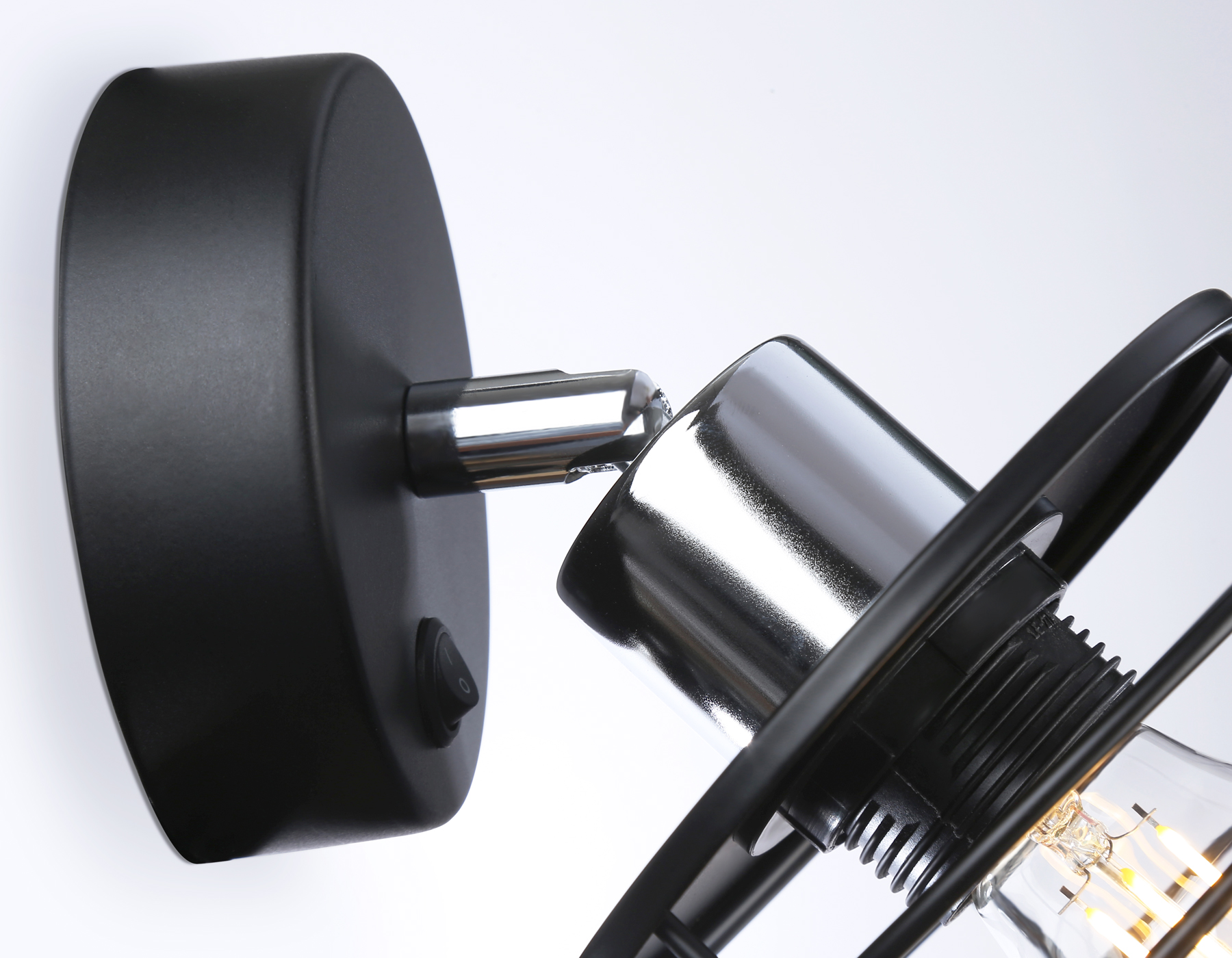 Накладной спот TR8088 BK/CH черный/хром E27 max 40W D120*200