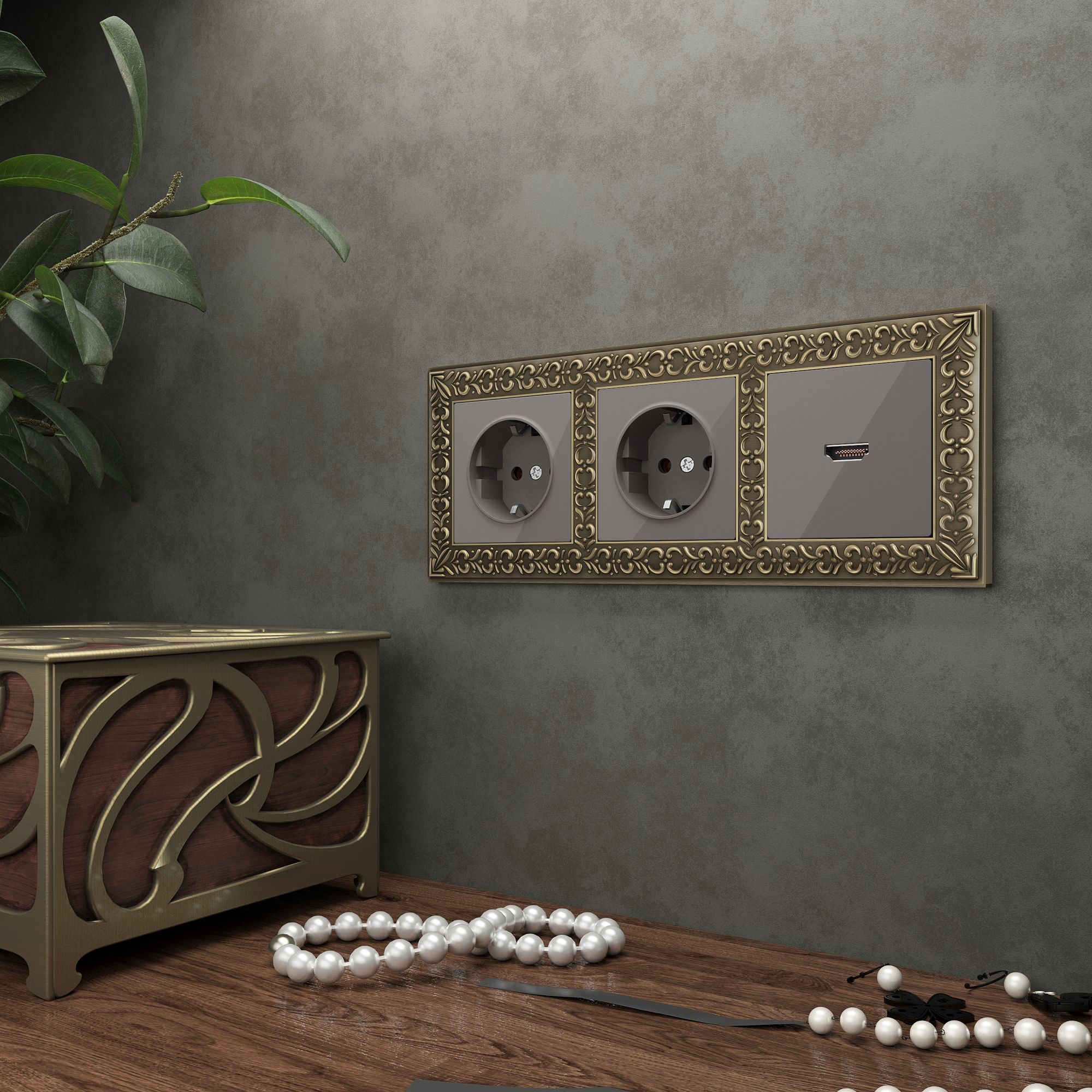 Рамка WERKEL Antik на 3 поста (бронза) WL07-Frame-03 / W0031512 / a029840