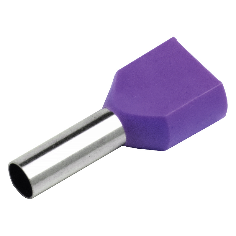 Наконечник-гильза НГИ2 General GNGI-E2-2x2,5-10 Фиолетовый, 100 штук