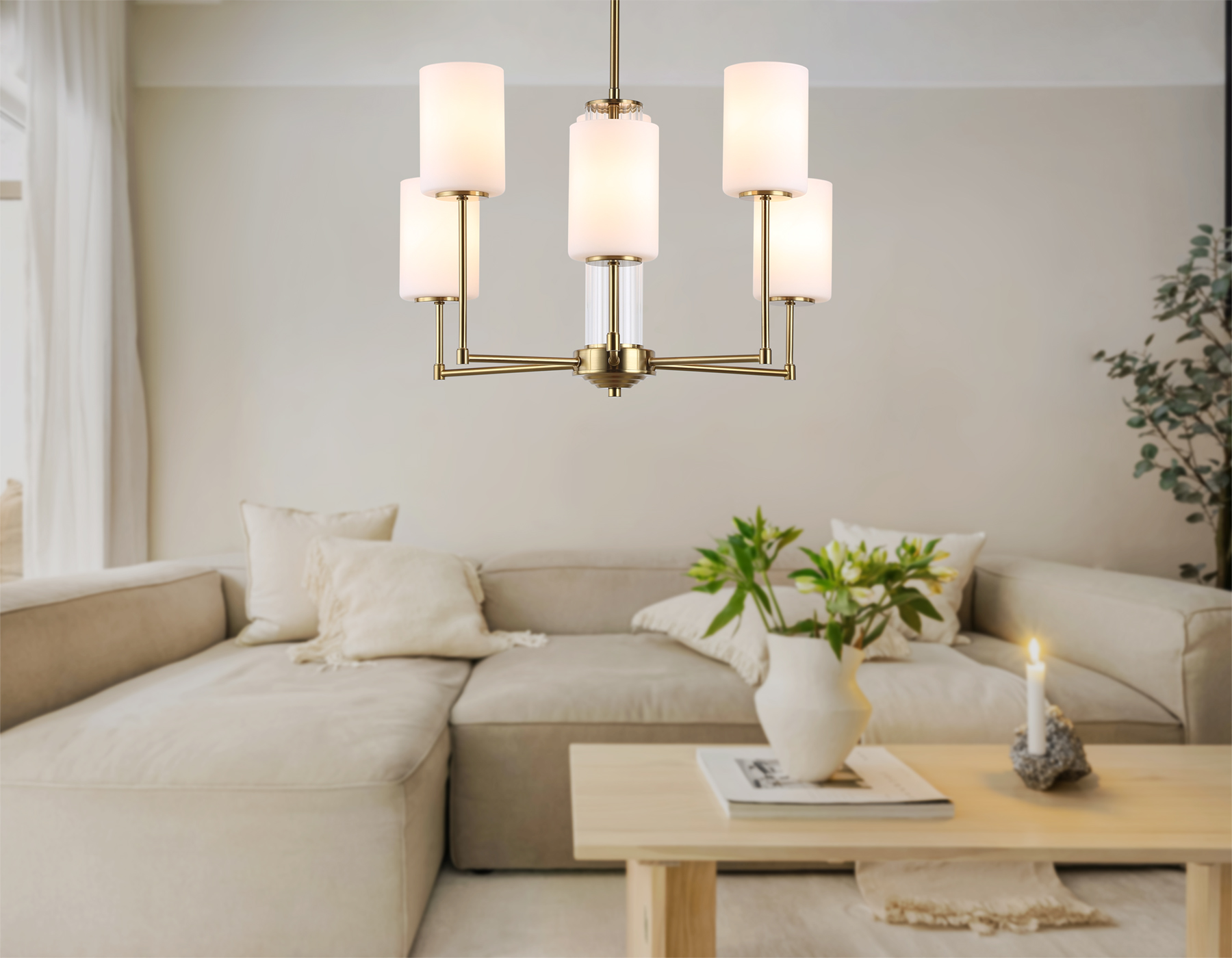 LH56215/6 BS/FR латунь/белый матовый E27/6 max 60W D600*600