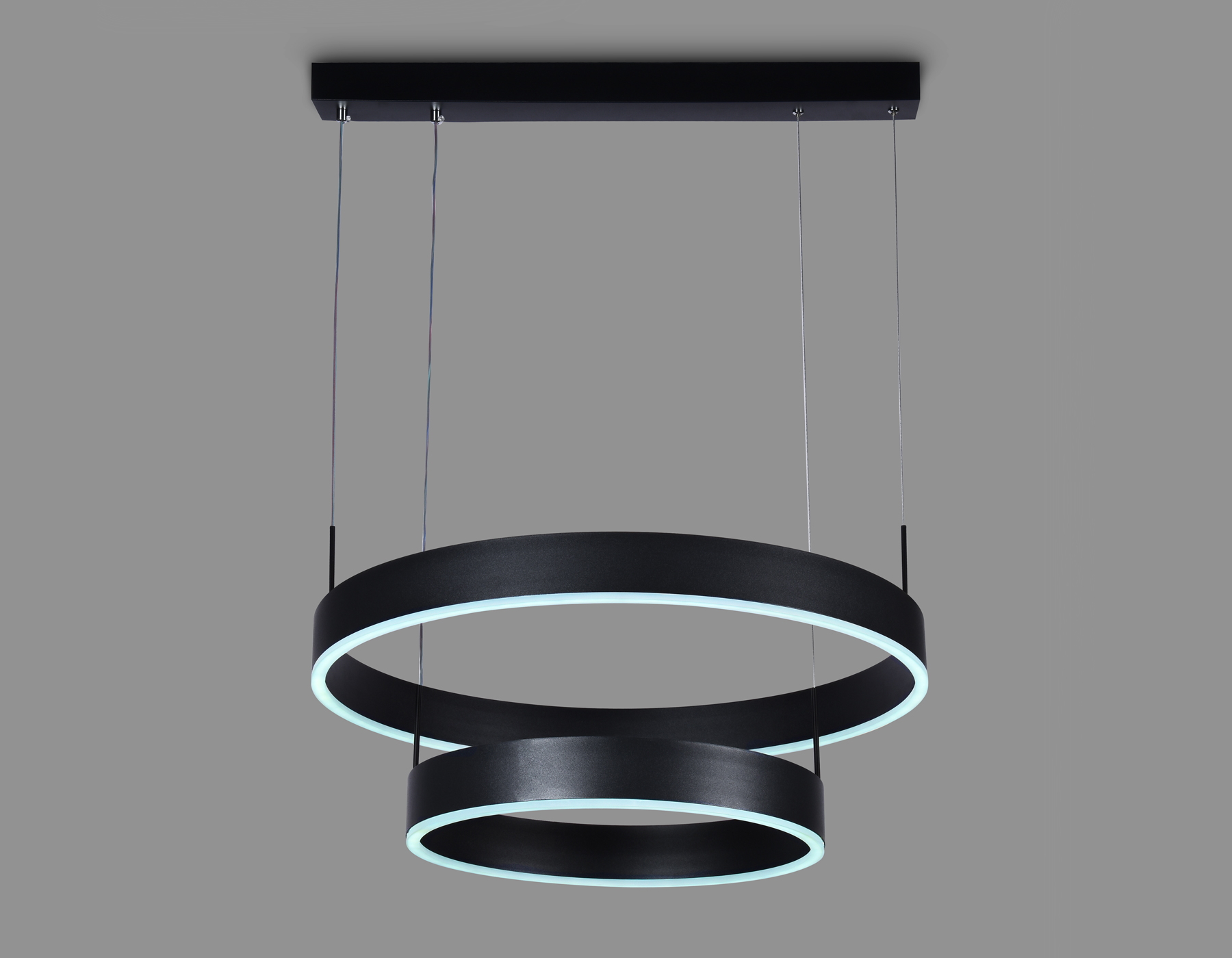 Подвесной светильник Ambrella FA6612/2 BK черный 85W D400/600*730 (ПДУ РАДИО 2.4G)