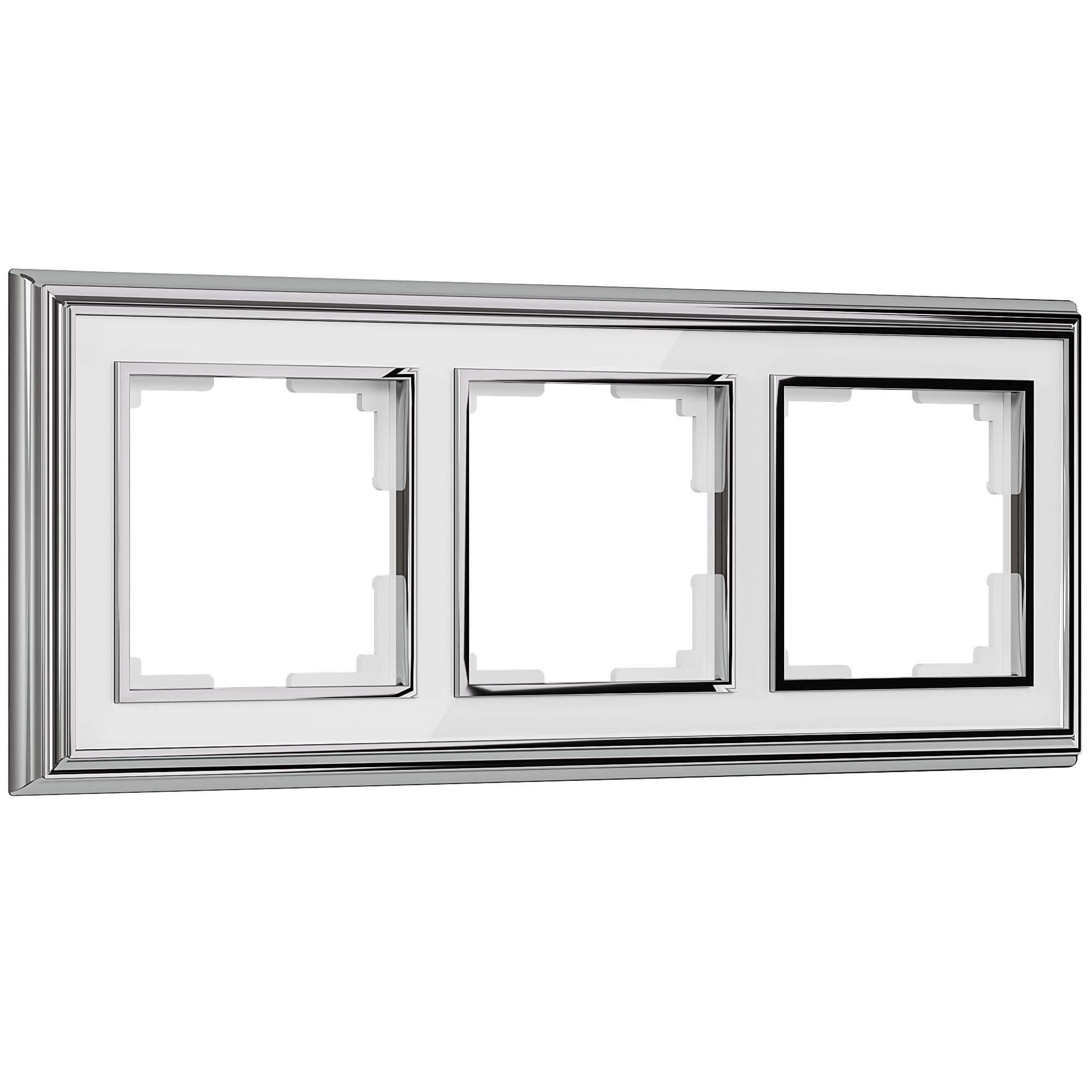 Рамка WERKEL Palacio на 3 поста (хром/белый) WL17-Frame-03 / W0031331 / a037694