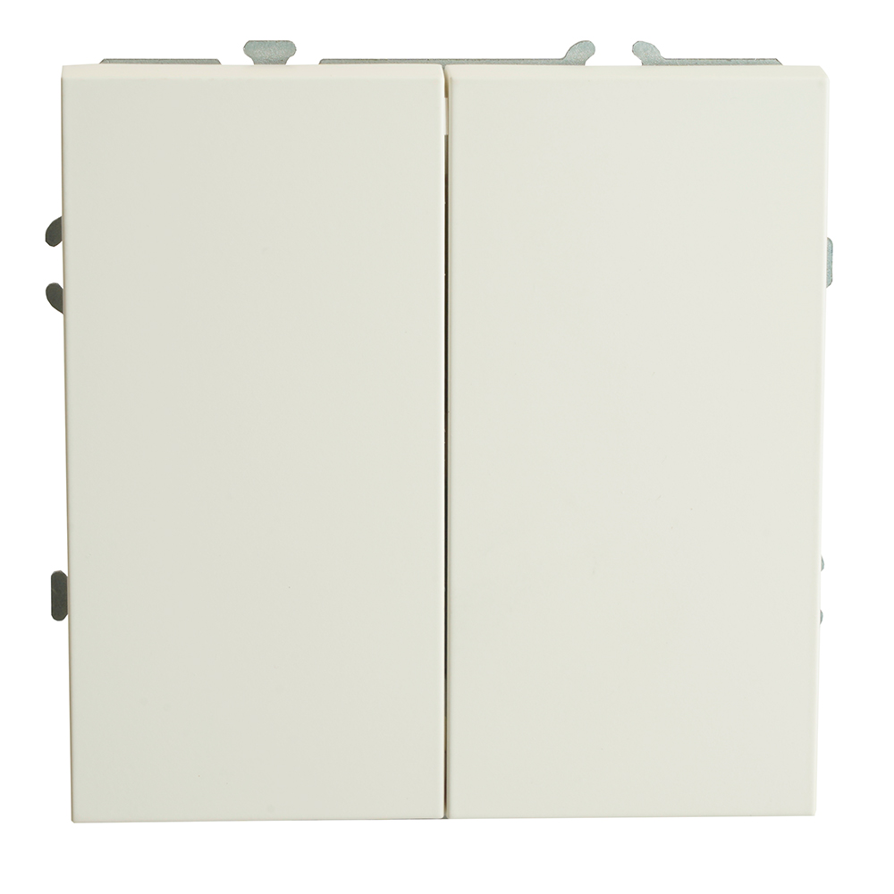 Переключатель 2-клавишный (механизм), STEKKER, 250В, 10А, серия Эмили, RSW10-5107-01, белый фарфор, soft touch