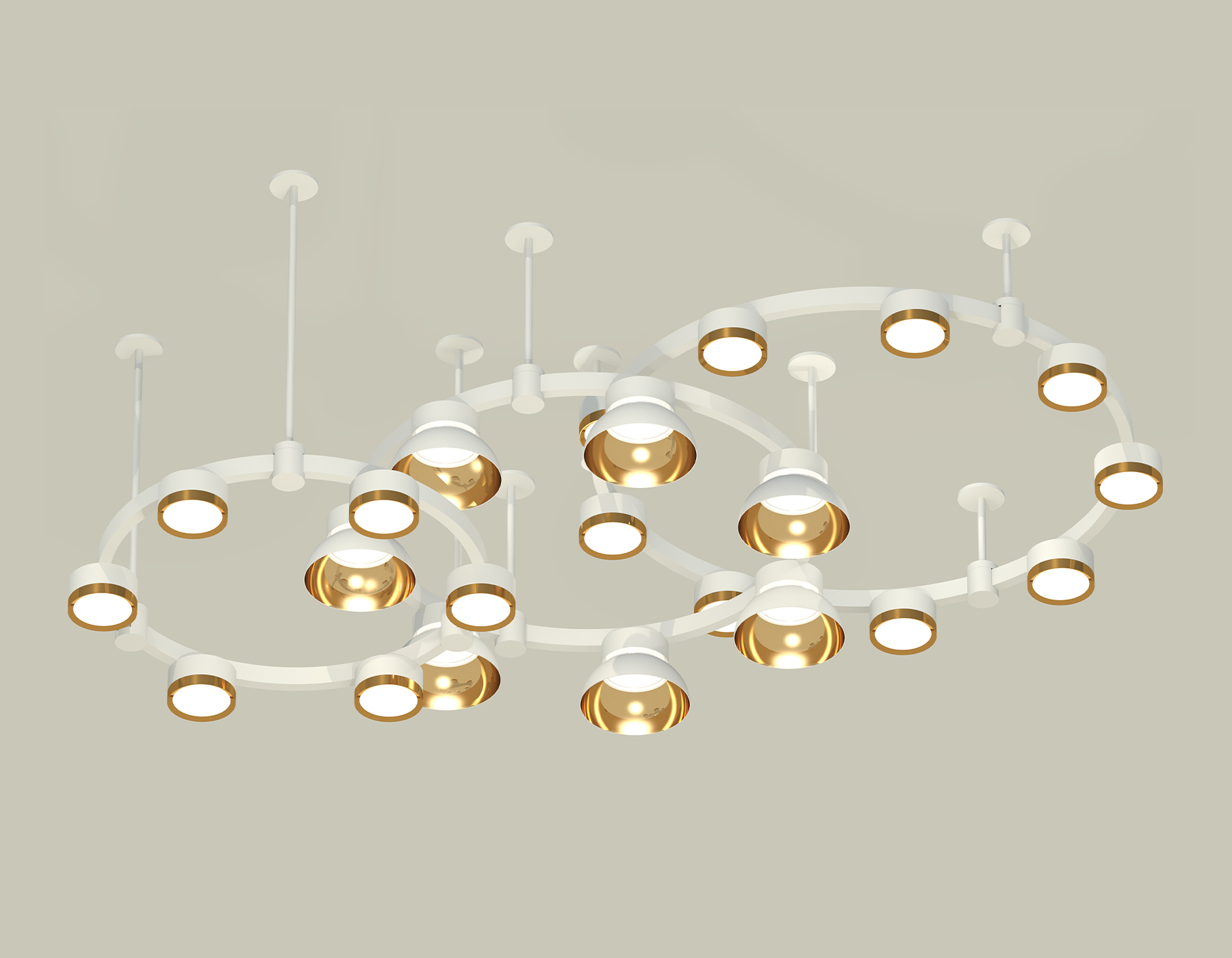 Подвесной светильник Ambrella Techno Ring XR92212001/22 SWH/PYG/CL белый песок/золото желтое полированное/прозрачный GX53