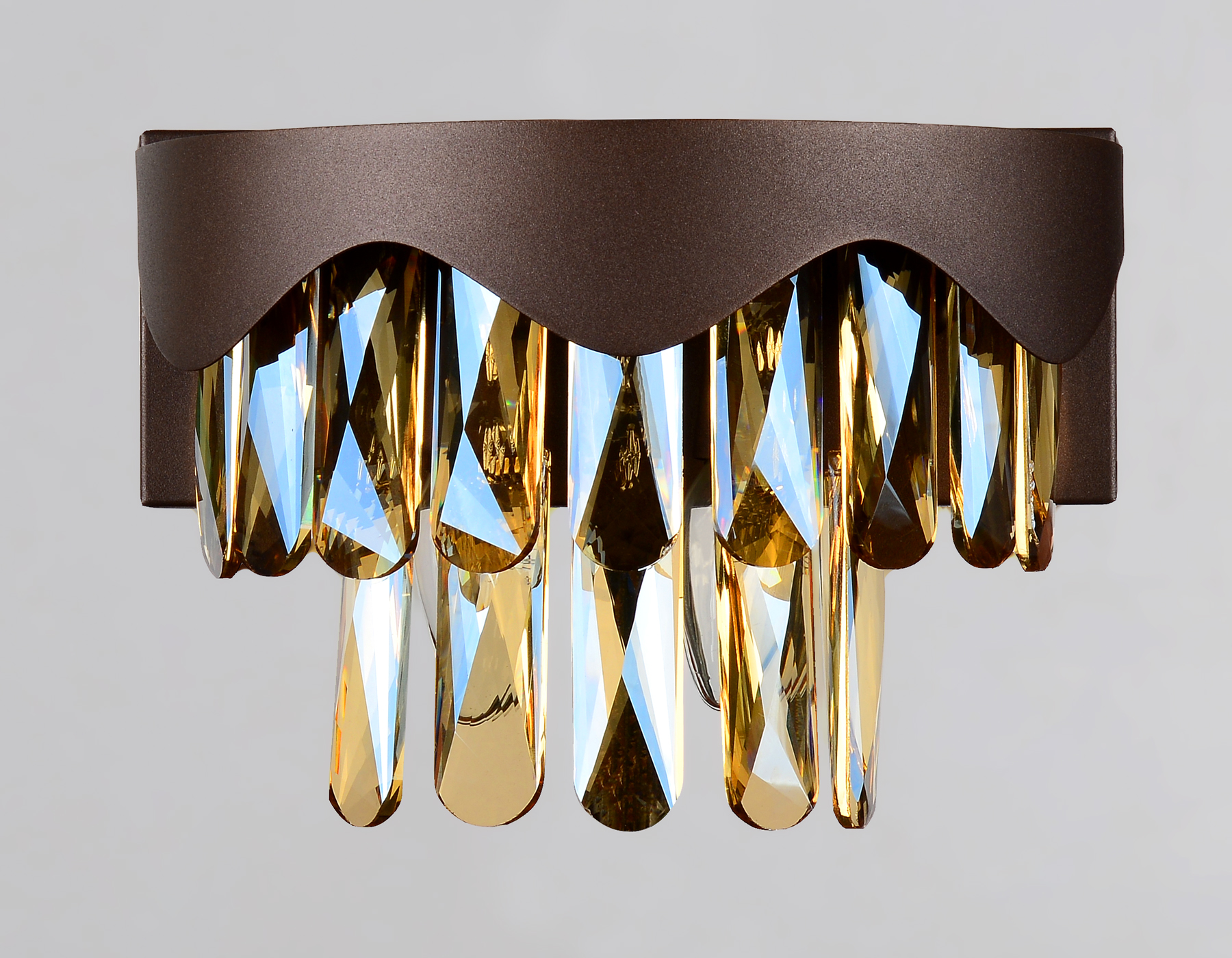 Настенный светильник с хрусталем Ambrella TR5091 CF/TI кофе/янтарь E14/2 max 40W