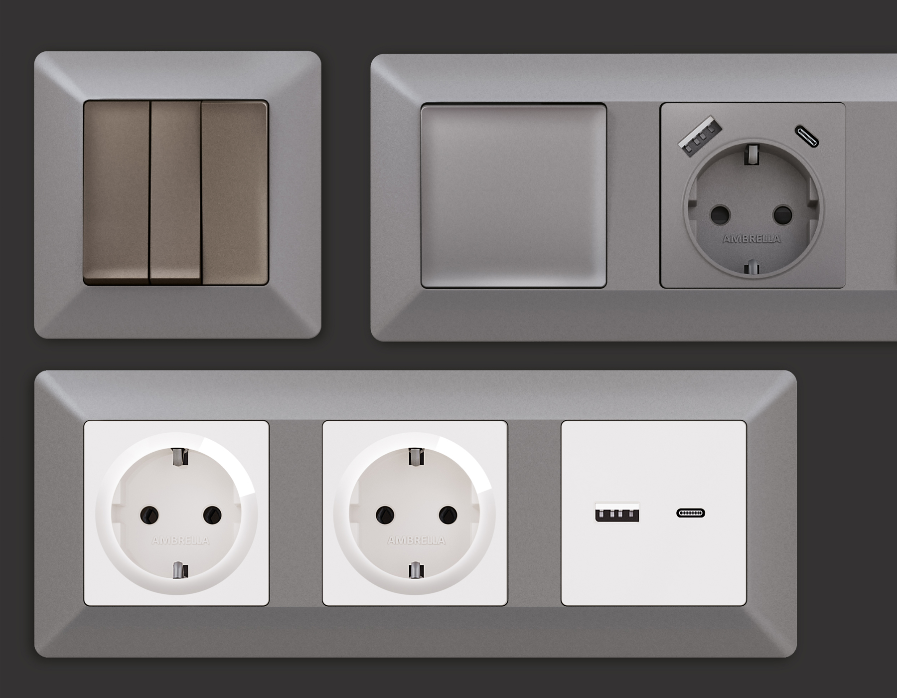 AF110501 Рамка ALFA Line (Сталь матовый) 1-ая