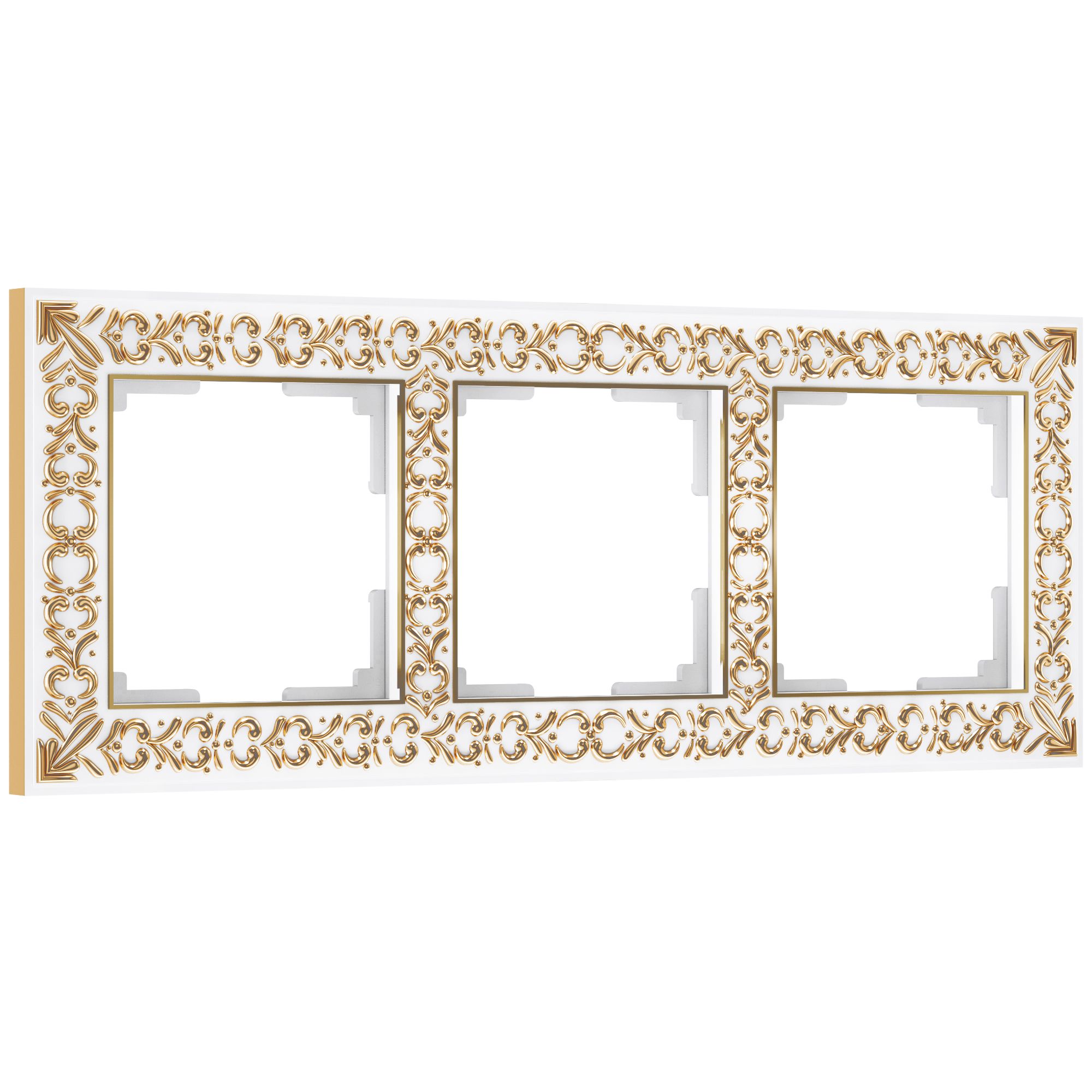 Рамка WERKEL Antik на 3 поста (белое золото) WL07-Frame-03 / W0031523 / a036750