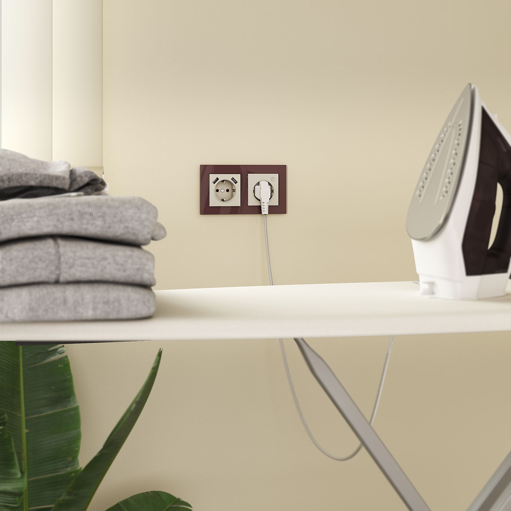 Розетка с заземлением, шторками и USBх2 WERKEL (слоновая кость) WL03-SKGS-USBx2-IP20 / W1171503 / a033476