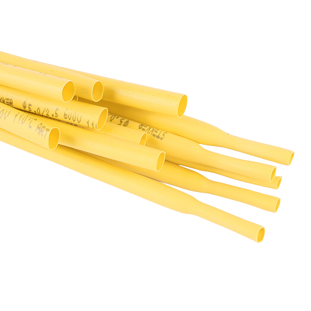 Термоусадочная трубка STEKKER 4,0/2,0 мм, длина 100 см., усадка 2:1, желтый HST-420-100YW