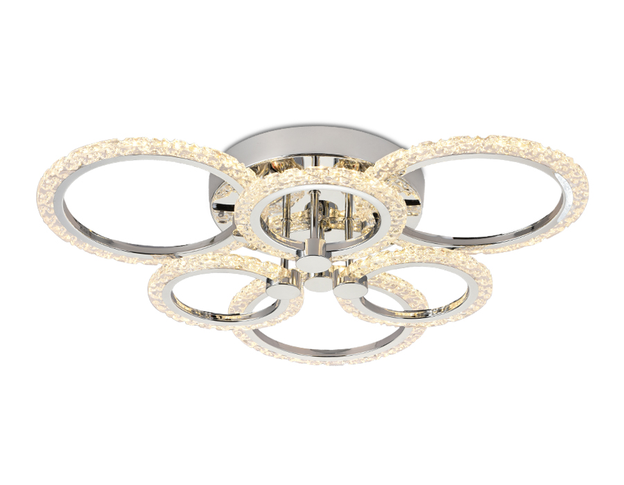 Потолочный светодиодный светильник с пультом FA414/3+3 CH Ambrella хром 90W 580*540*120 (ПДУ РАДИО 2.4)