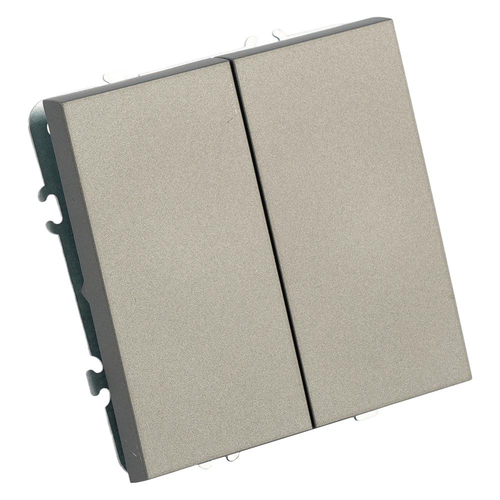 Переключатель перекрестный 2-клавишный (механизм), STEKKER, 250В, 10А, серия Эмили, RSW10-5111-09, антрацит, soft touch