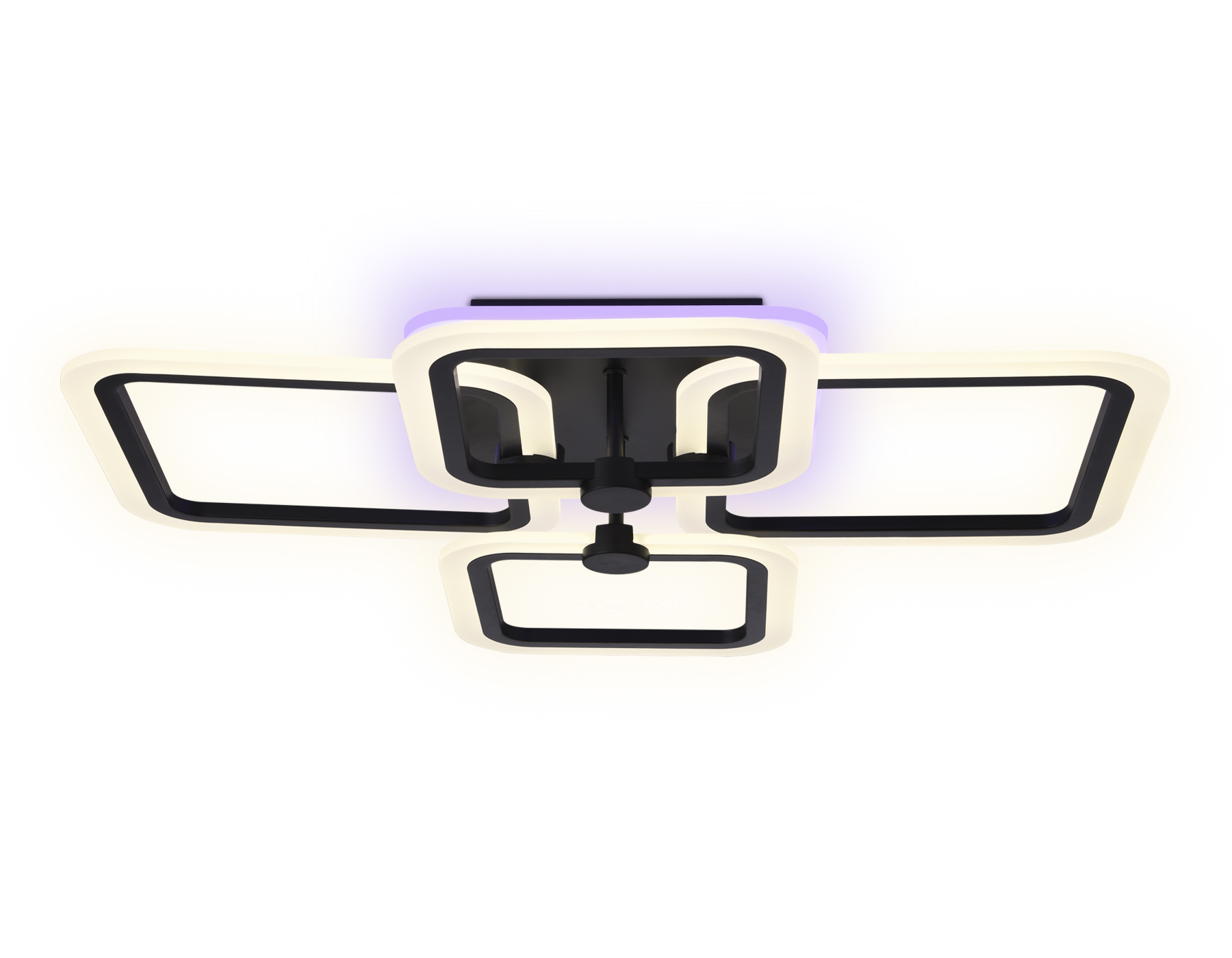 Потолочный светодиодный светильник с пультом Ambrella FA531/2+2 BK черный 105W 580*420*130 (ПДУ РАДИО 2.4G)