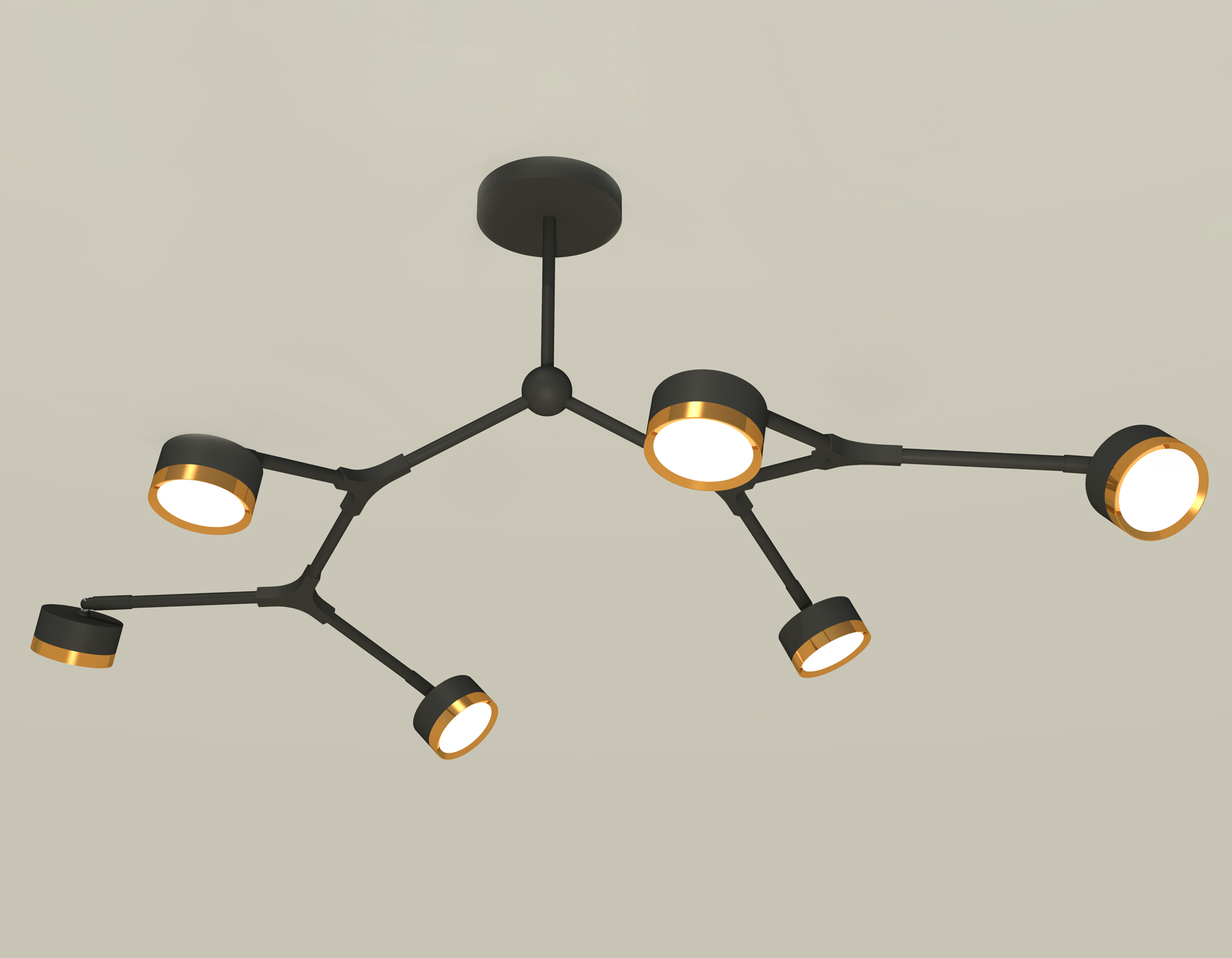 Подвесной светильтник Ambrella XB9056152/6 SBK/PYG черный песок/золото желтое полированное GX53 (C9056, N8124)