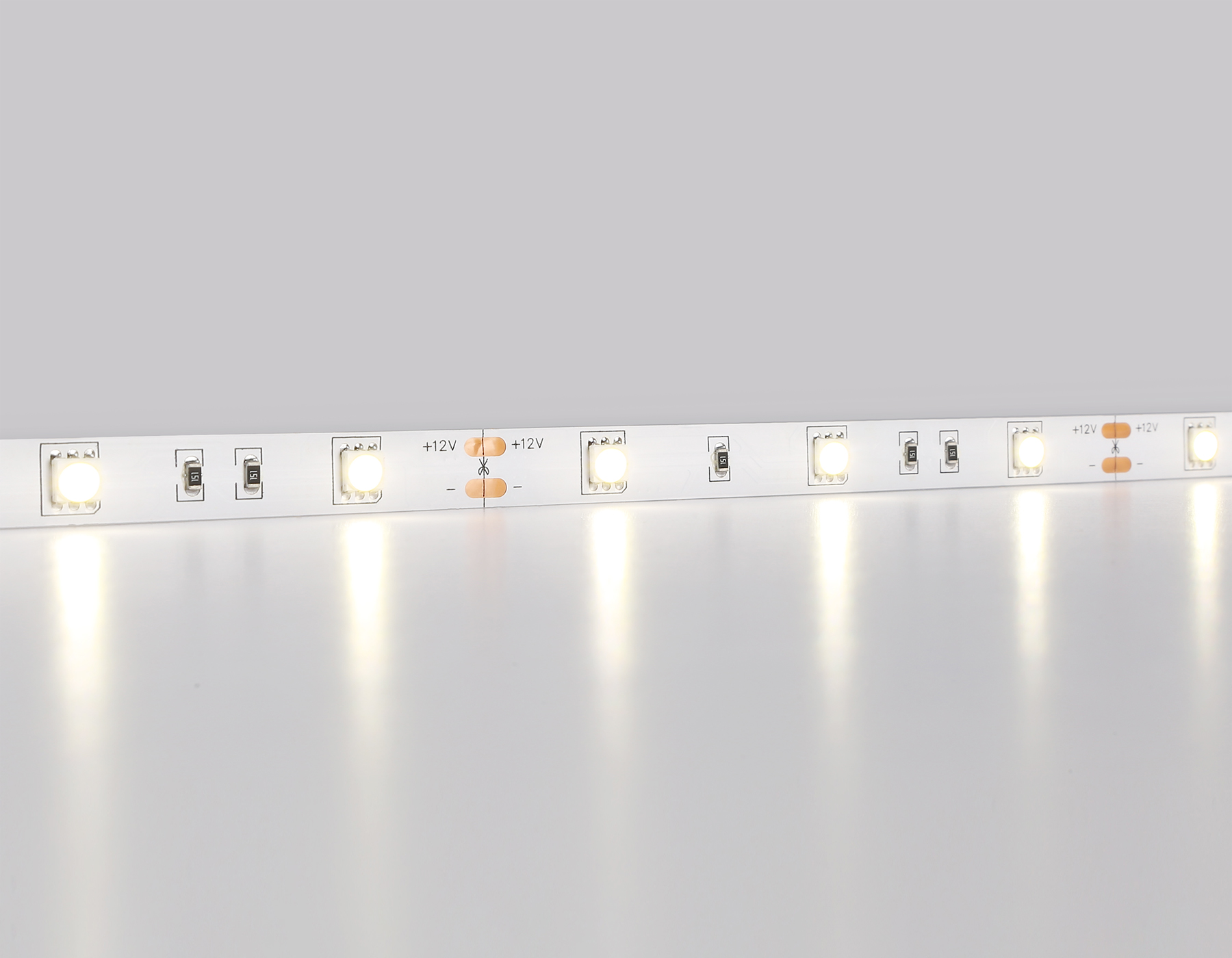 GS1802 5050 30Led/ 7.2W m/ 12V IP20 4500K/ 5000*10*1.87mm (2 конт.)