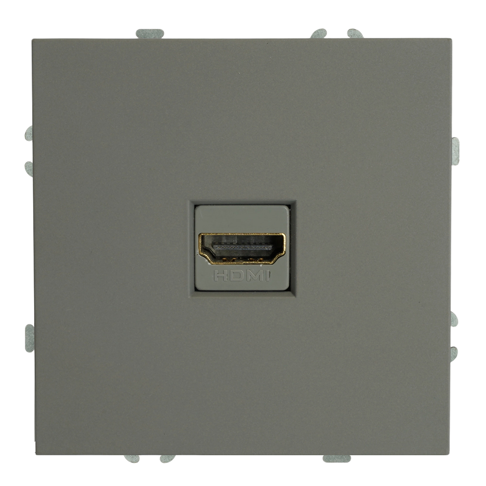 Розетка HDMI 2.0 Type A (механизм), серия Эмили, STEKKER, RST00-5118-10, платиново-серый, soft touch