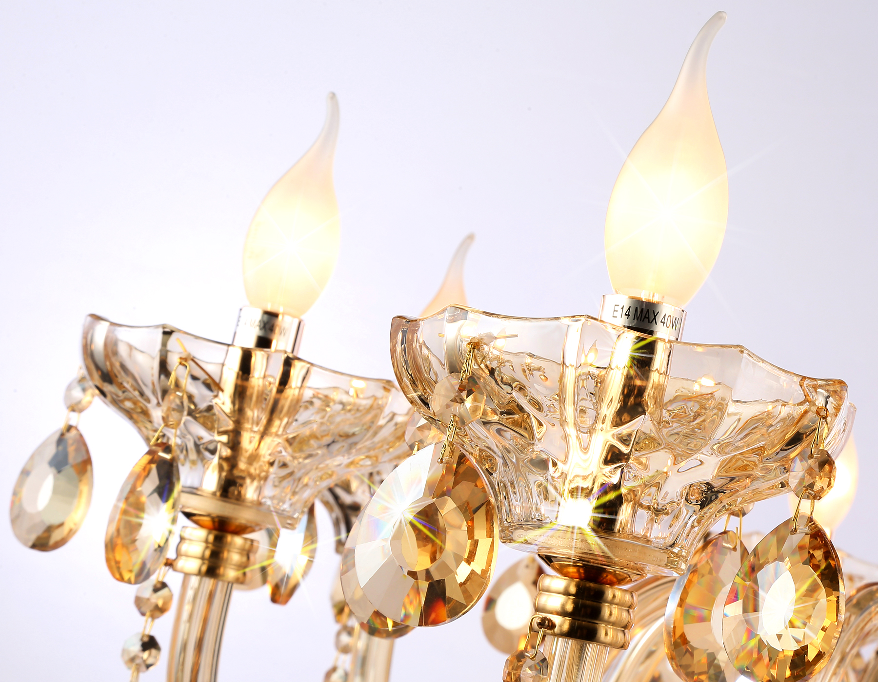 Подвесная люстра TR4907/8 GD/TI золото/янтарь E14/8 max 40W D760*639