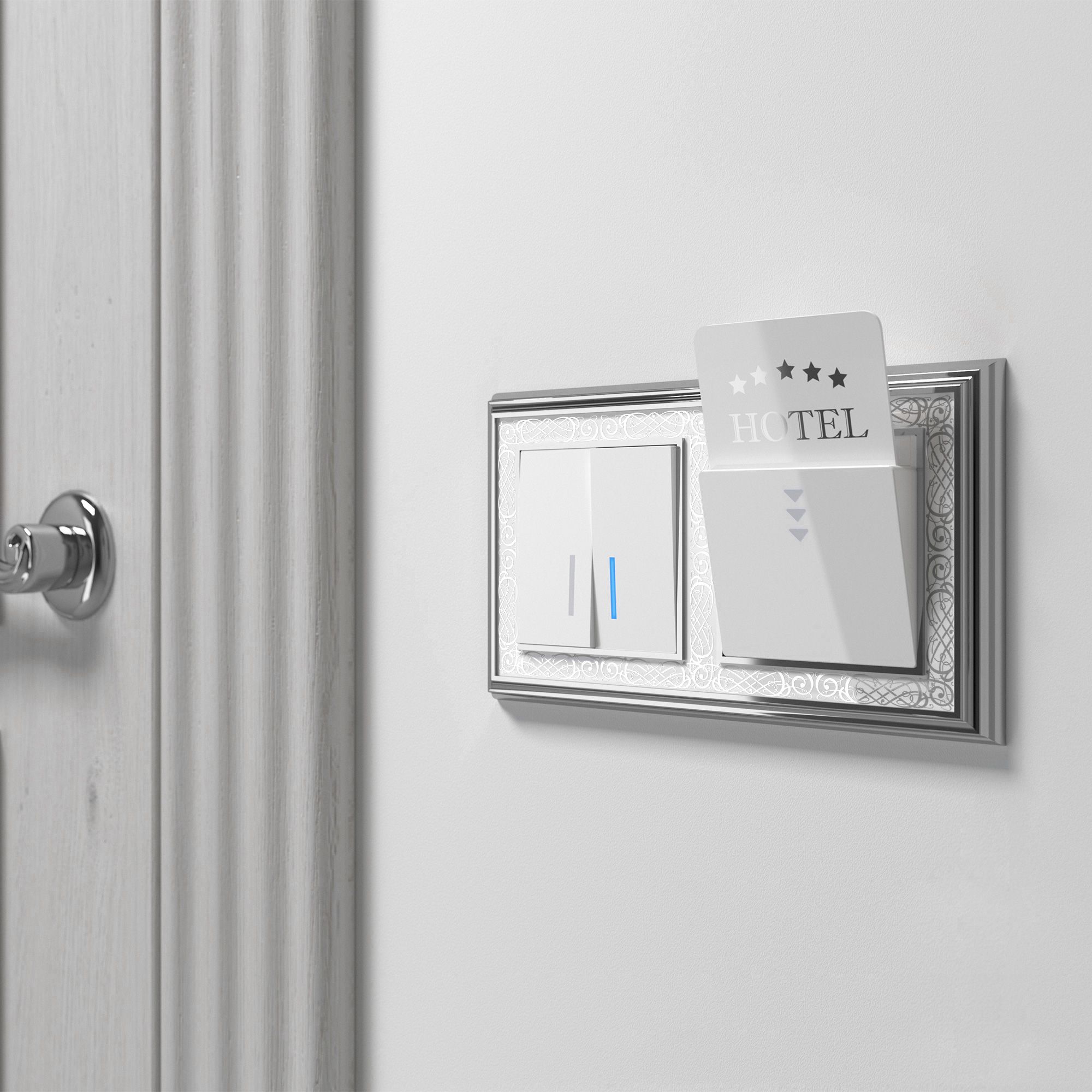 Рамка WERKEL Palacio Gracia на 2 поста (хром/белый) WL77-Frame-02 / W0021431 / a041163