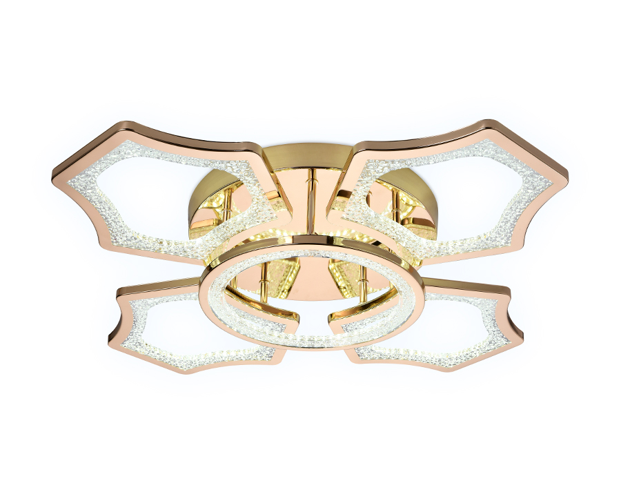 Потолочный светодиодный светильник с пультом Ambrella FA577/4+1 GD золото 106W 620*620*120 (ПДУ РАДИО 2.4G)