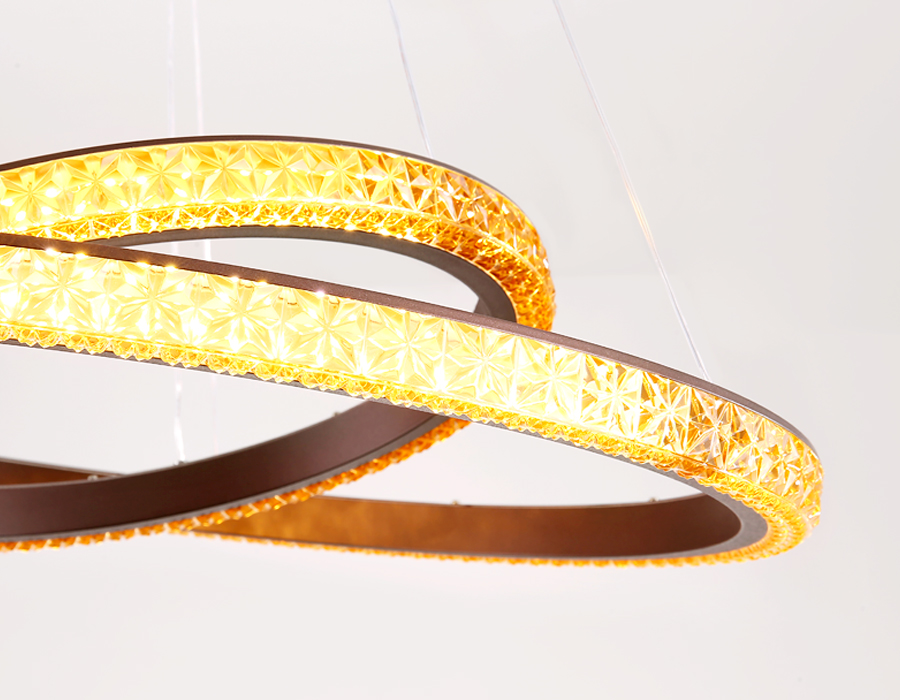 Подвесной светодиодный светильник Ambrella с пультом FF11  кофе/коричневый 108W D600*1700