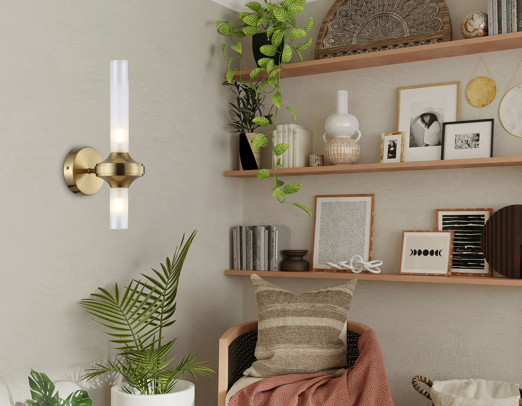 LH55362/2 BS/CL латунь/прозрачный G9/2 max 30W 150*100*320